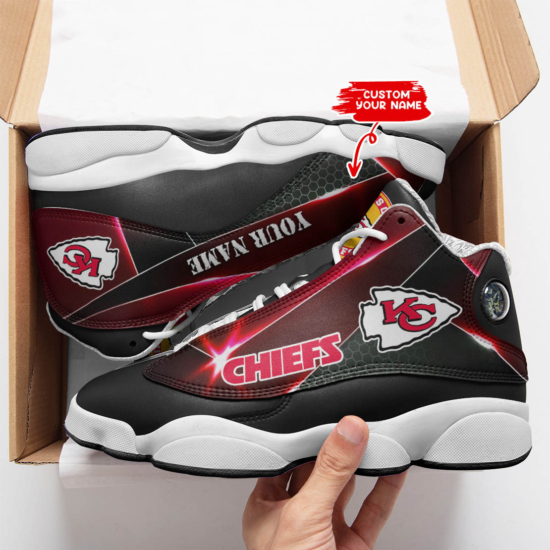 JWFancy Kansas City Chiefs NFL AJ13 Sneakers Shoes For Men And Women