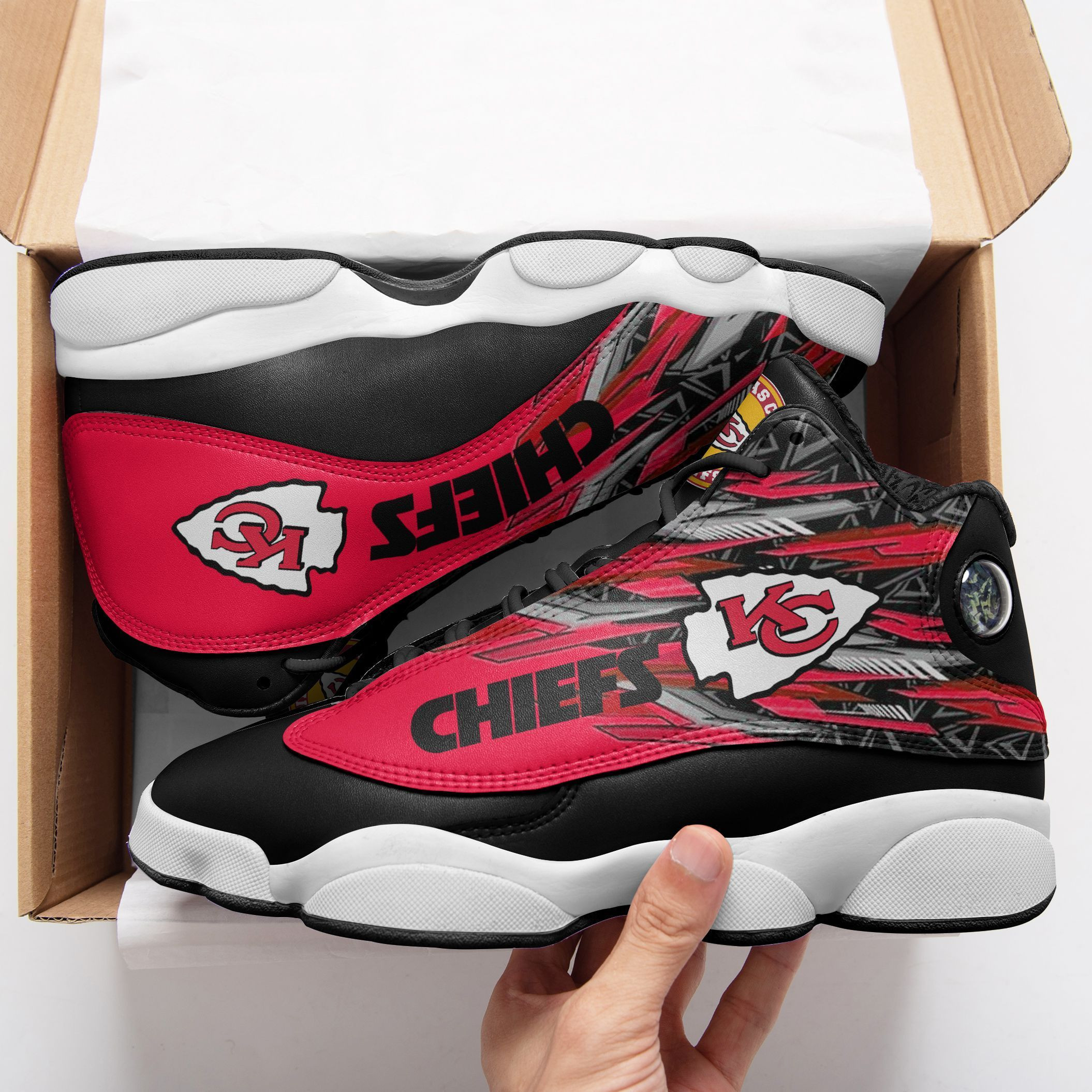 JWFancy Kansas City Chiefs NFL AJ13 Sneakers Shoes For Men And Women