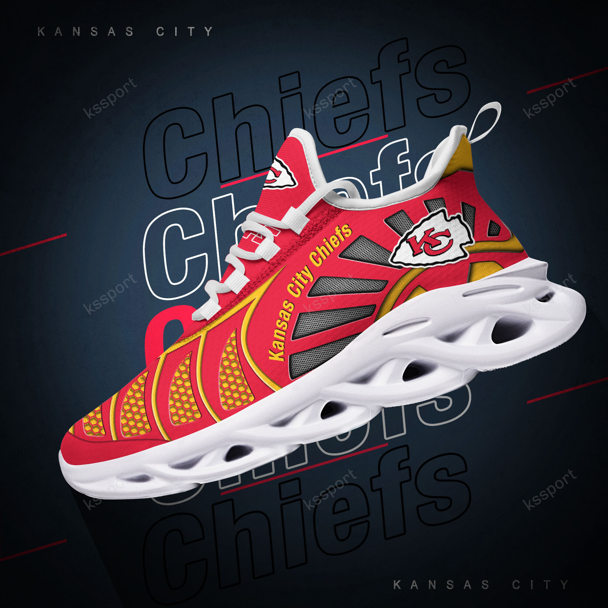 JWFancy Kansas City Chiefs NFL Max Soul Shoes Sneakers For Men And Women