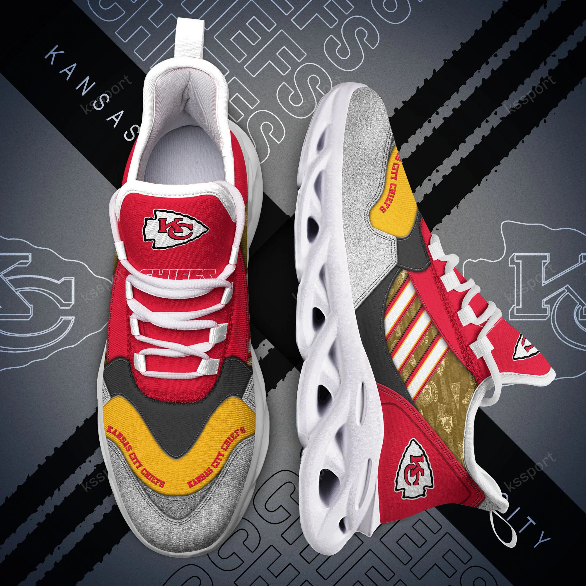 JWFancy Kansas City Chiefs NFL Max Soul Shoes Sneakers For Men And Women