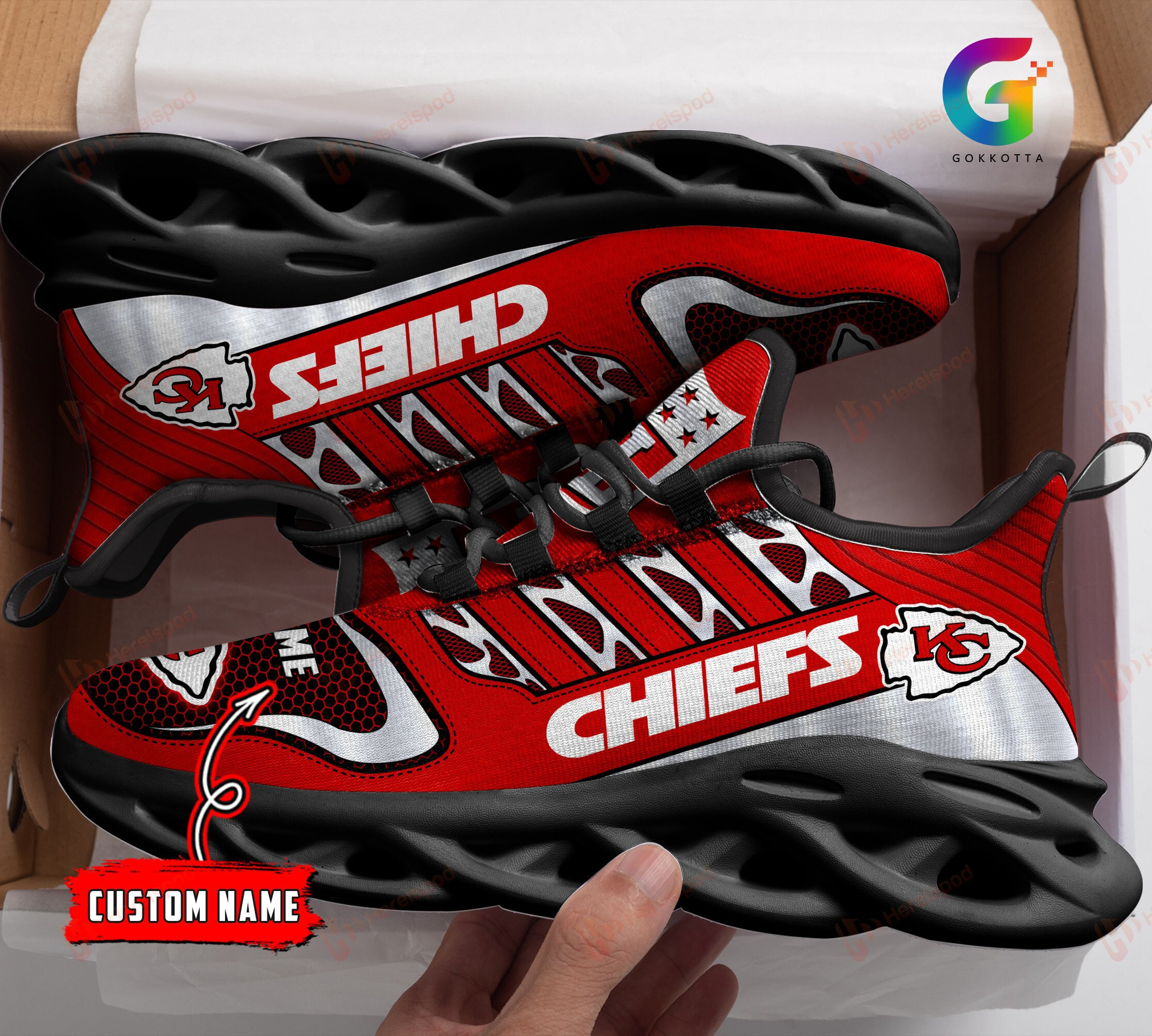 JWFancy Kansas City Chiefs NFL Max Soul Shoes Sneakers For Men And Women