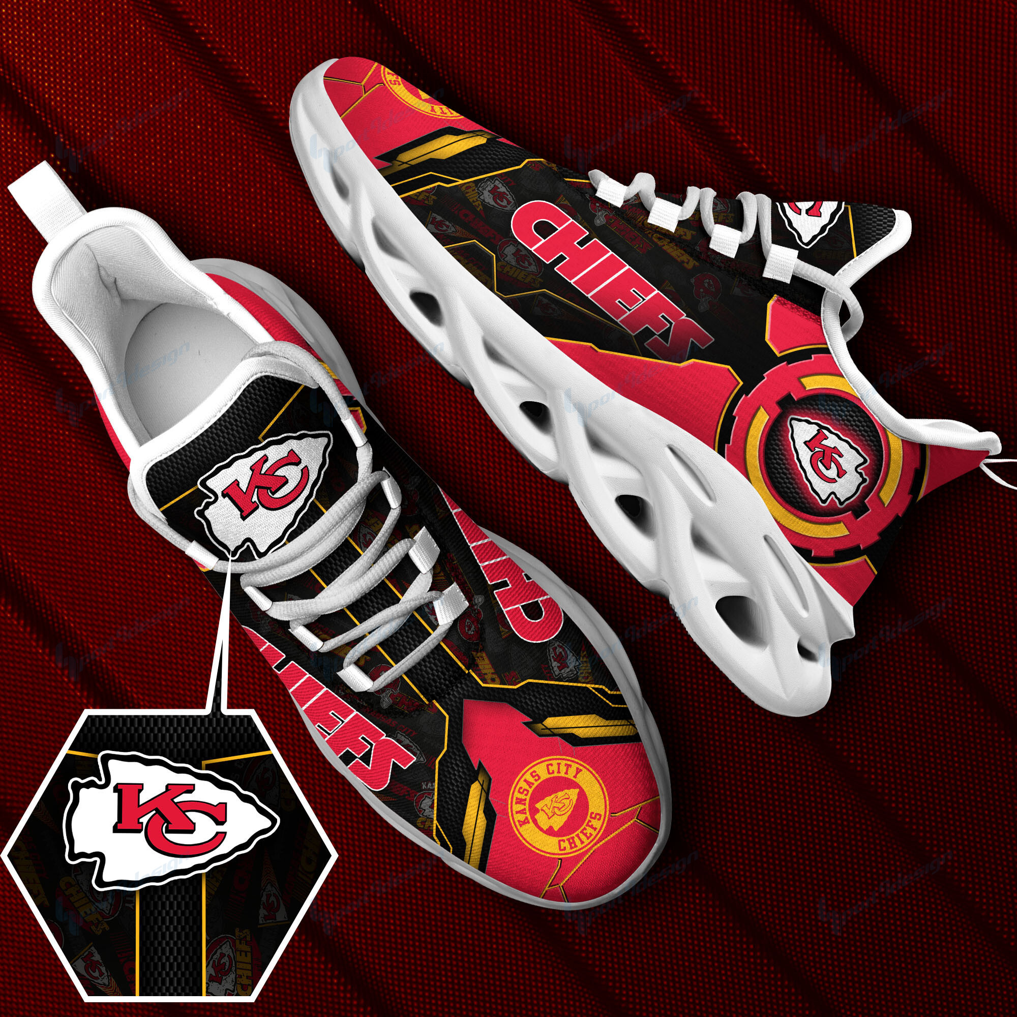 JWFancy Kansas City Chiefs NFL Max Soul Shoes Sneakers For Men And Women