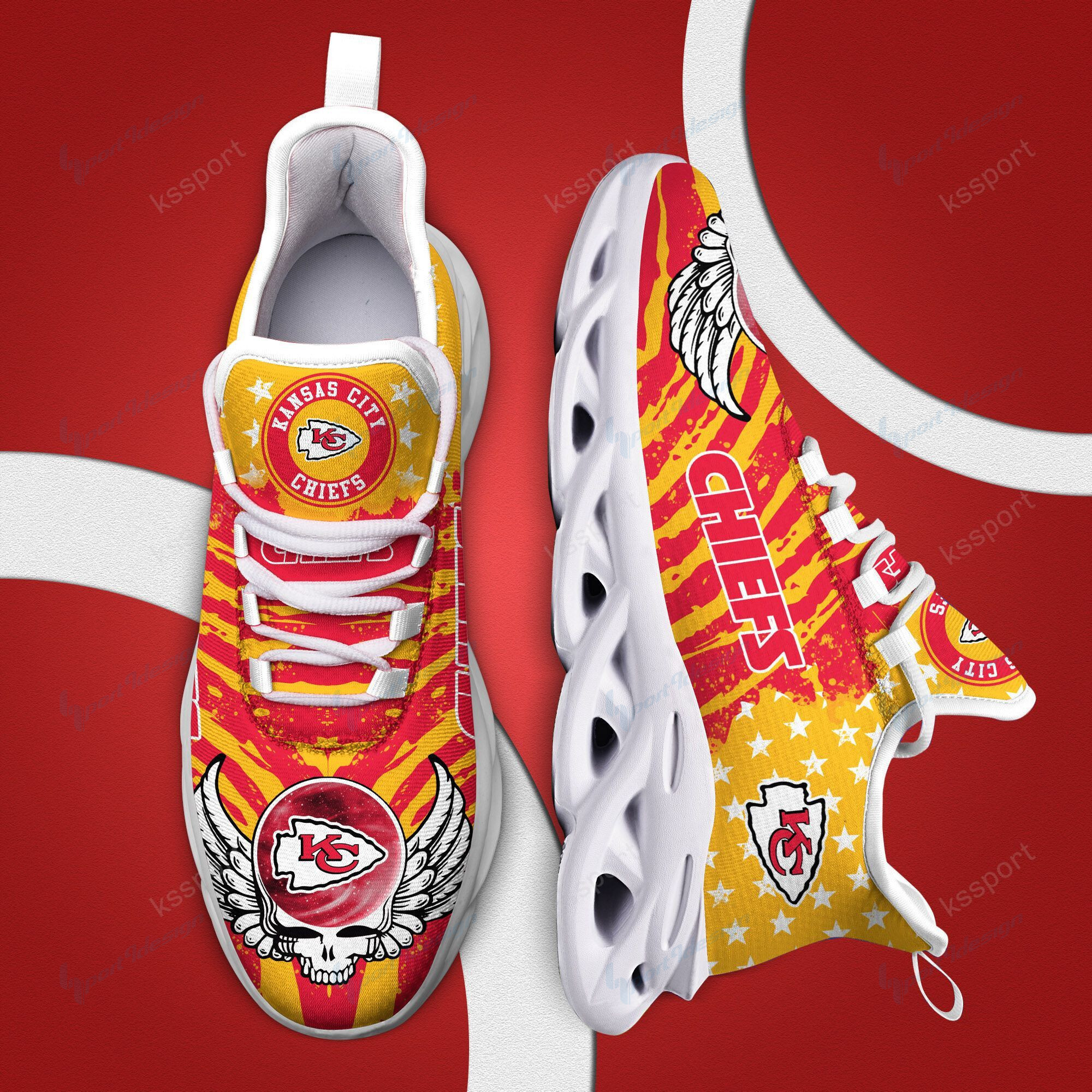JWFancy Kansas City Chiefs NFL Max Soul Shoes Sneakers For Men And Women