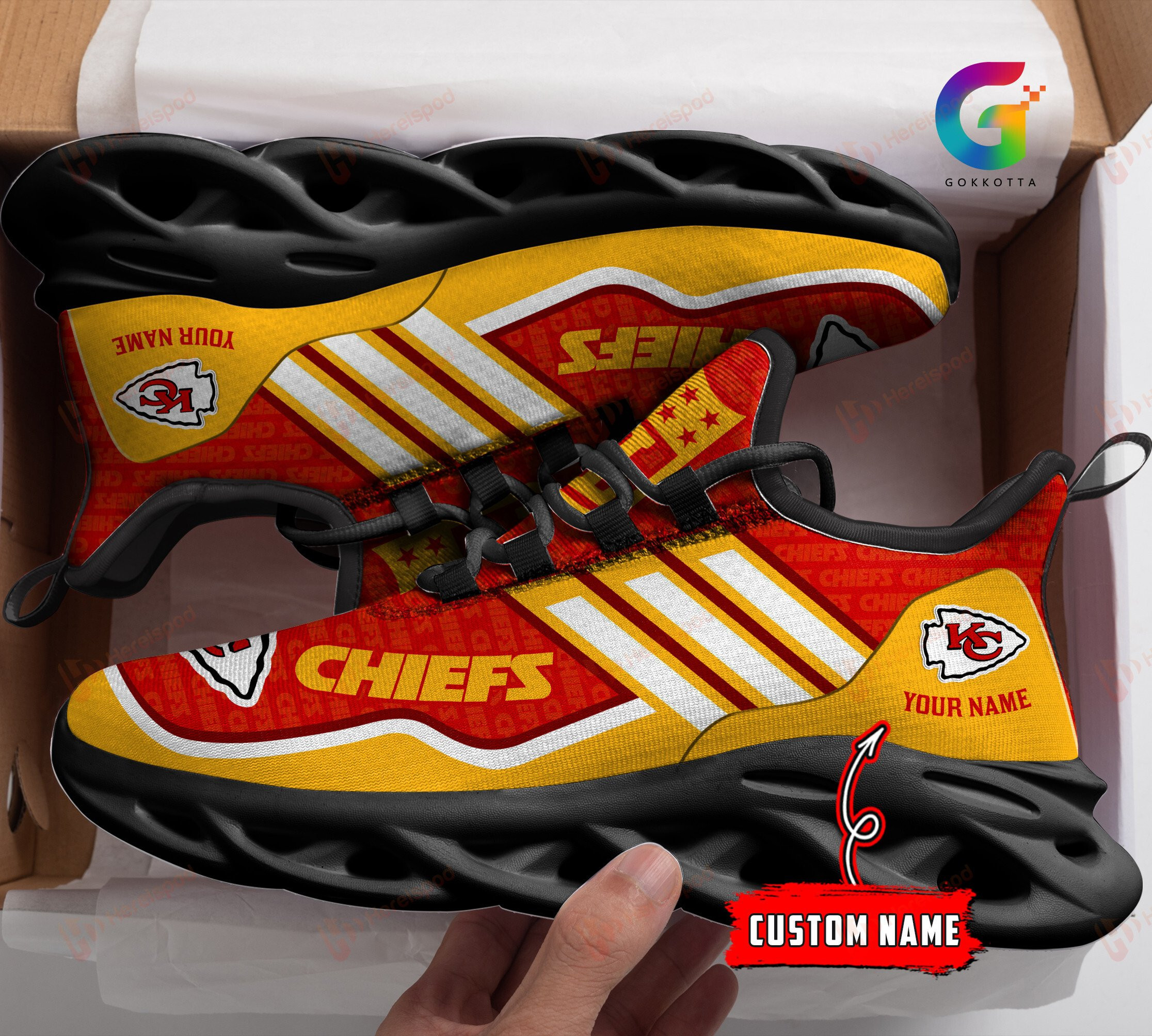 JWFancy Kansas City Chiefs NFL Max Soul Shoes Sneakers For Men And Women