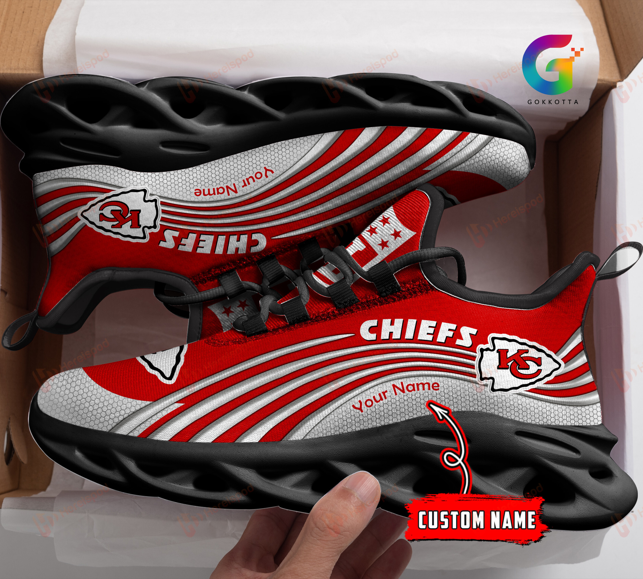 JWFancy Kansas City Chiefs NFL Max Soul Shoes Sneakers For Men And Women