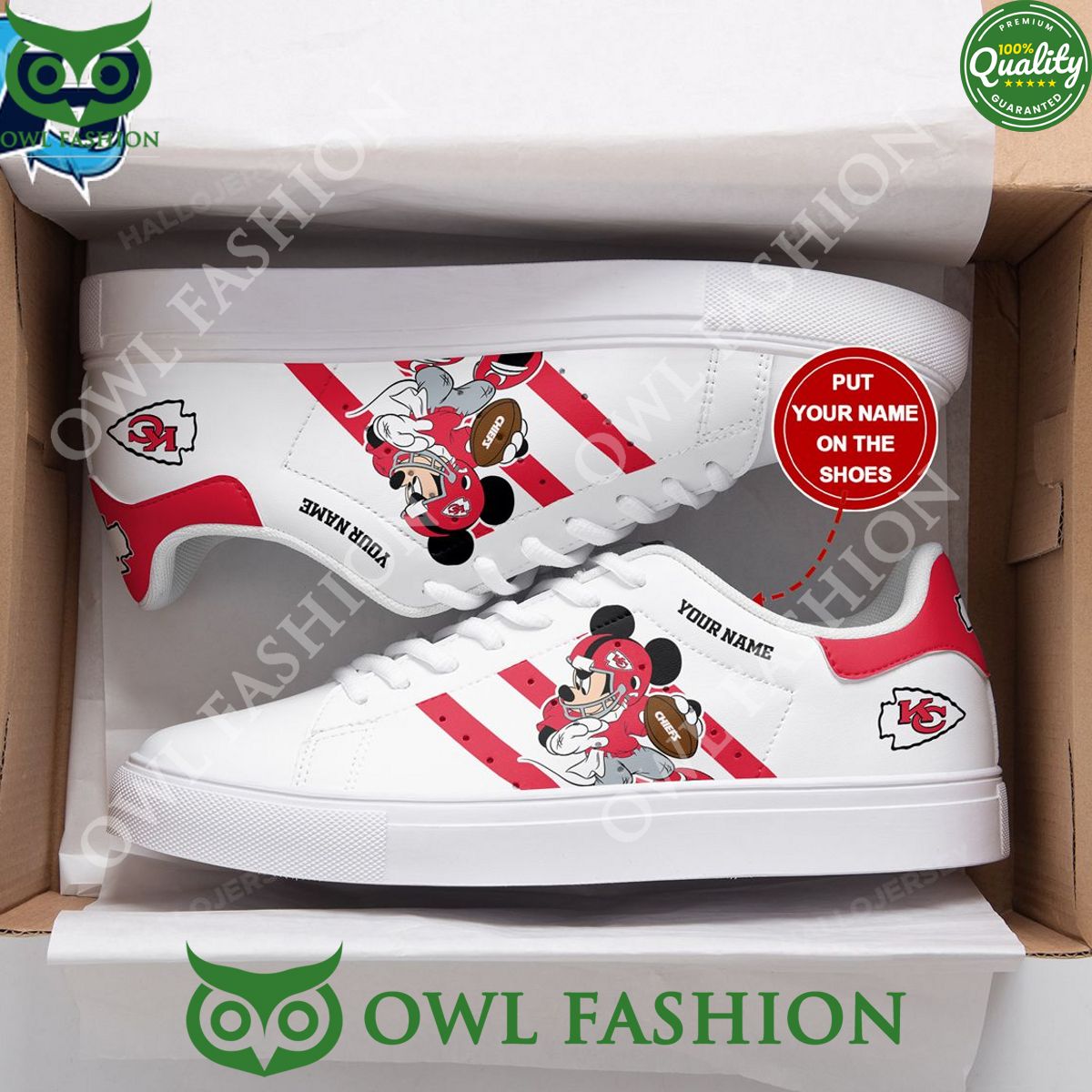 JWFancy Kansas City Chiefs Skate Stan Shoes Sneakes For Men And Women