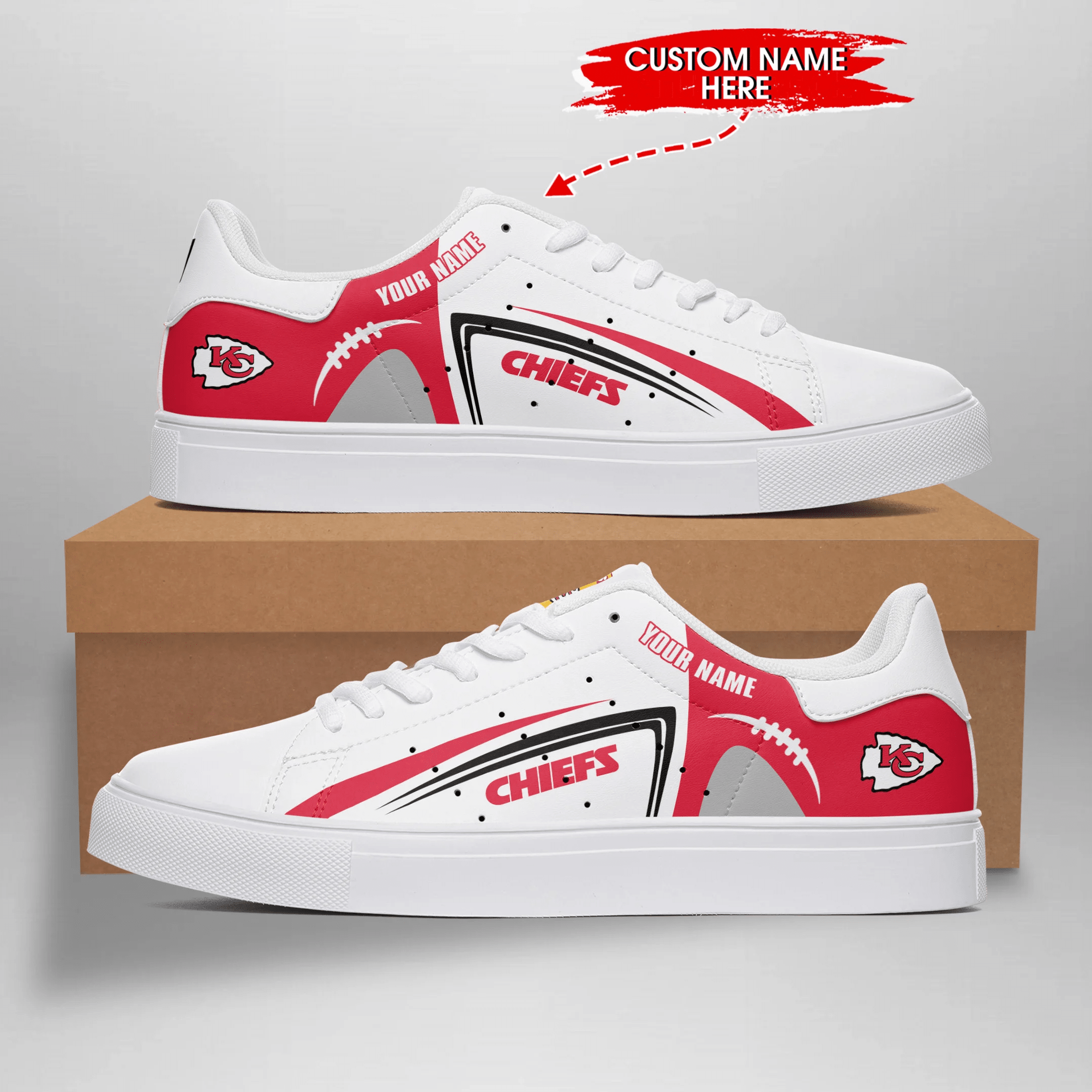 JWFancy Kansas City Chiefs Skate Stan Shoes Sneakes For Men And Women
