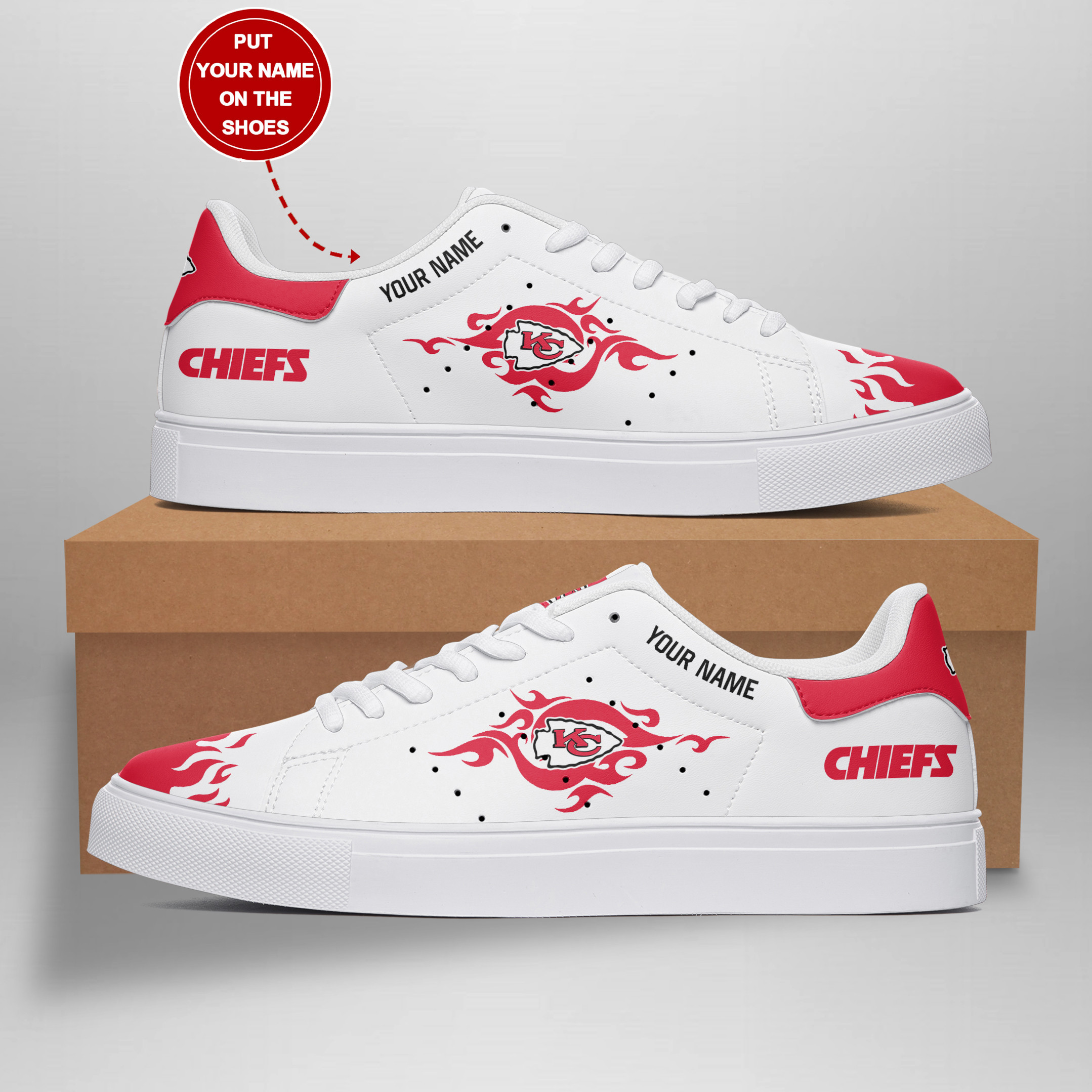 JWFancy Kansas City Chiefs Skate Stan Shoes Sneakes For Men And Women
