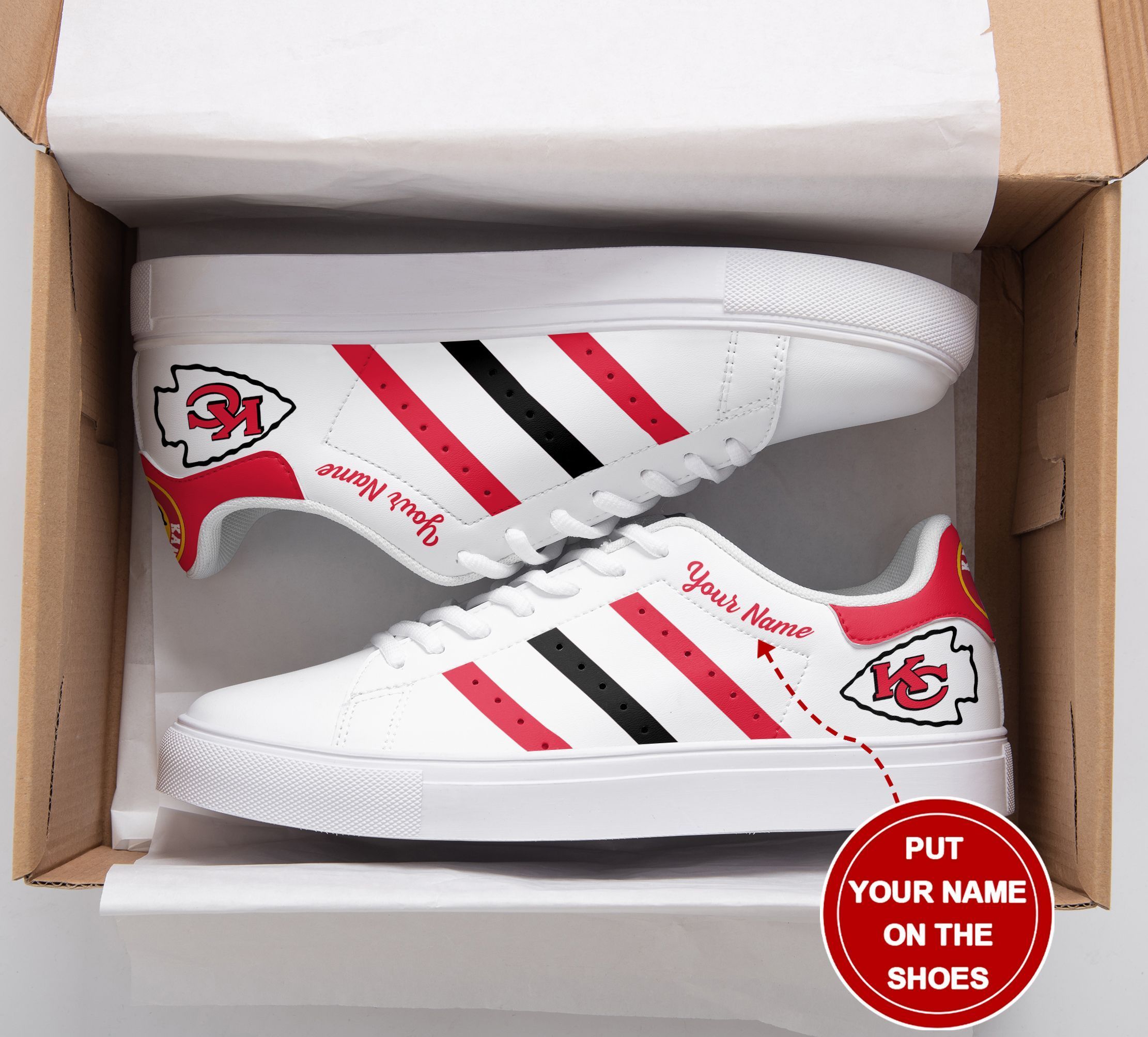 JWFancy Kansas City Chiefs Skate Stan Shoes Sneakes For Men And Women