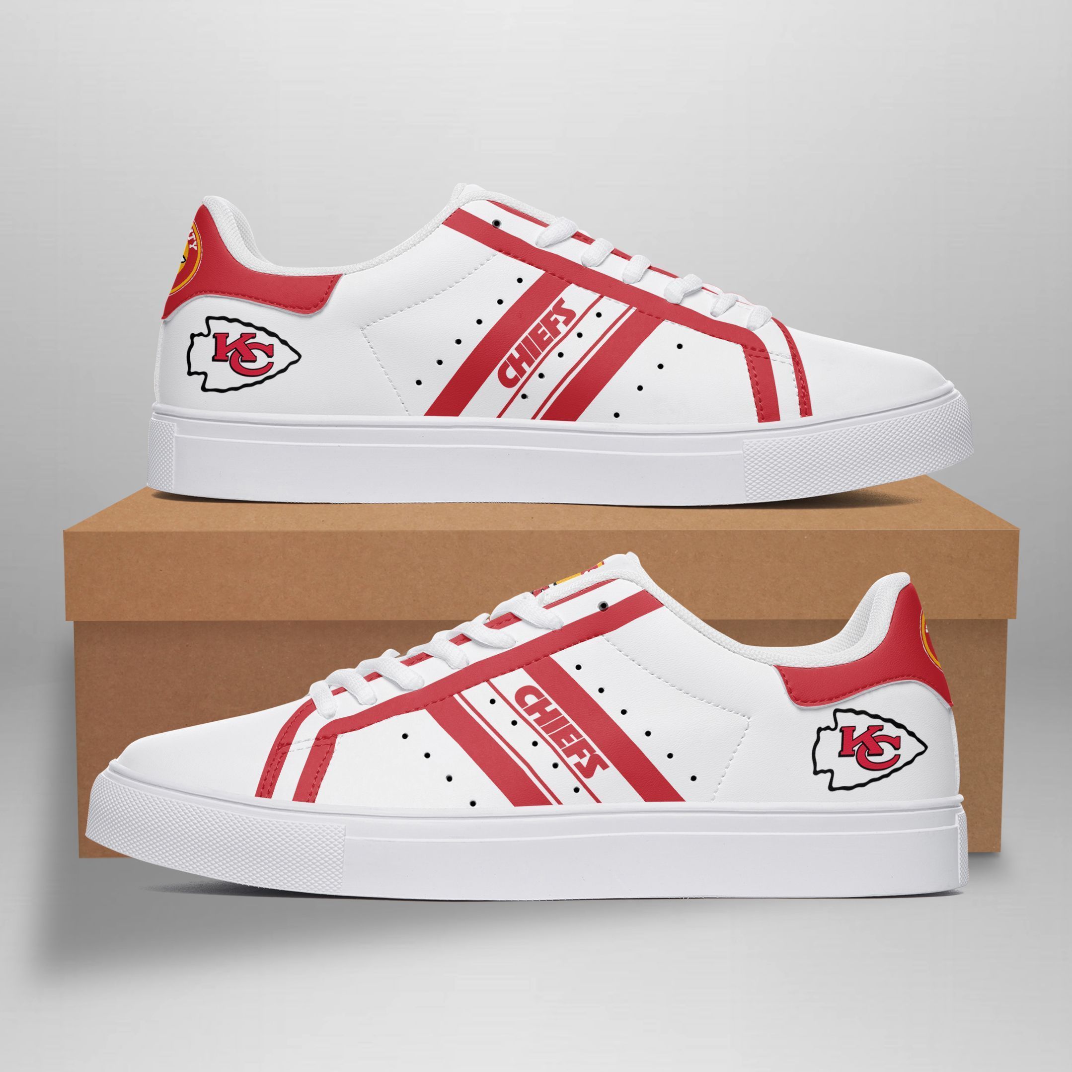 JWFancy Kansas City Chiefs Skate Stan Shoes Sneakes For Men And Women