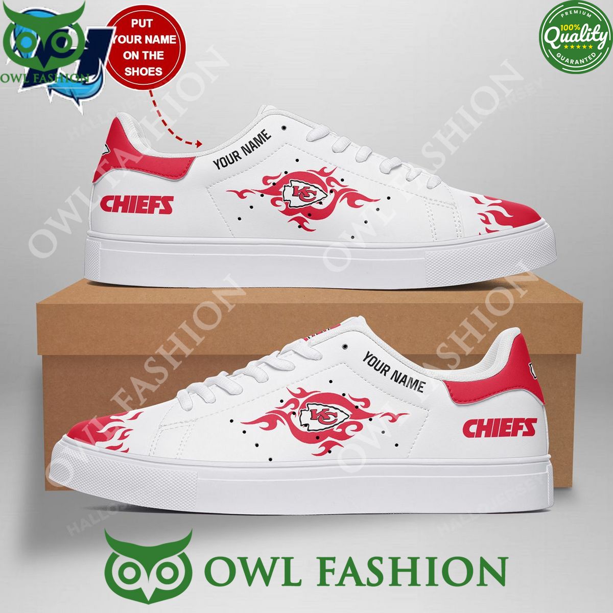 JWFancy Kansas City Chiefs Skate Stan Shoes Sneakes For Men And Women