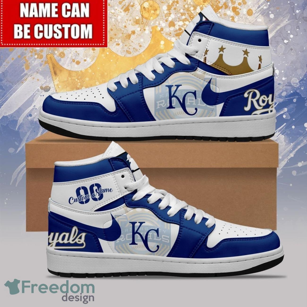 JWFancy Kansas City Royals AJ1 High Sneakers Shoes For Men And Women