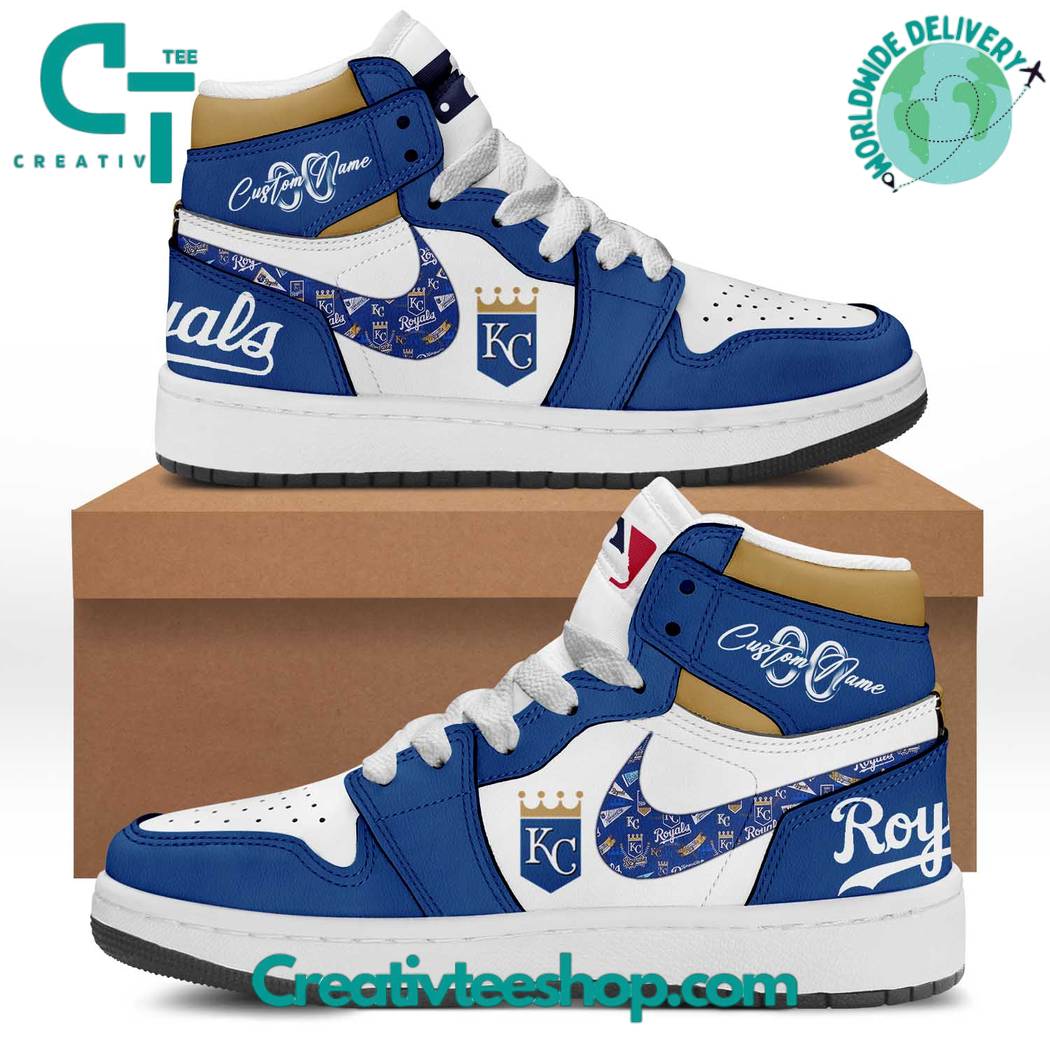 JWFancy Kansas City Royals AJ1 High Sneakers Shoes For Men And Women