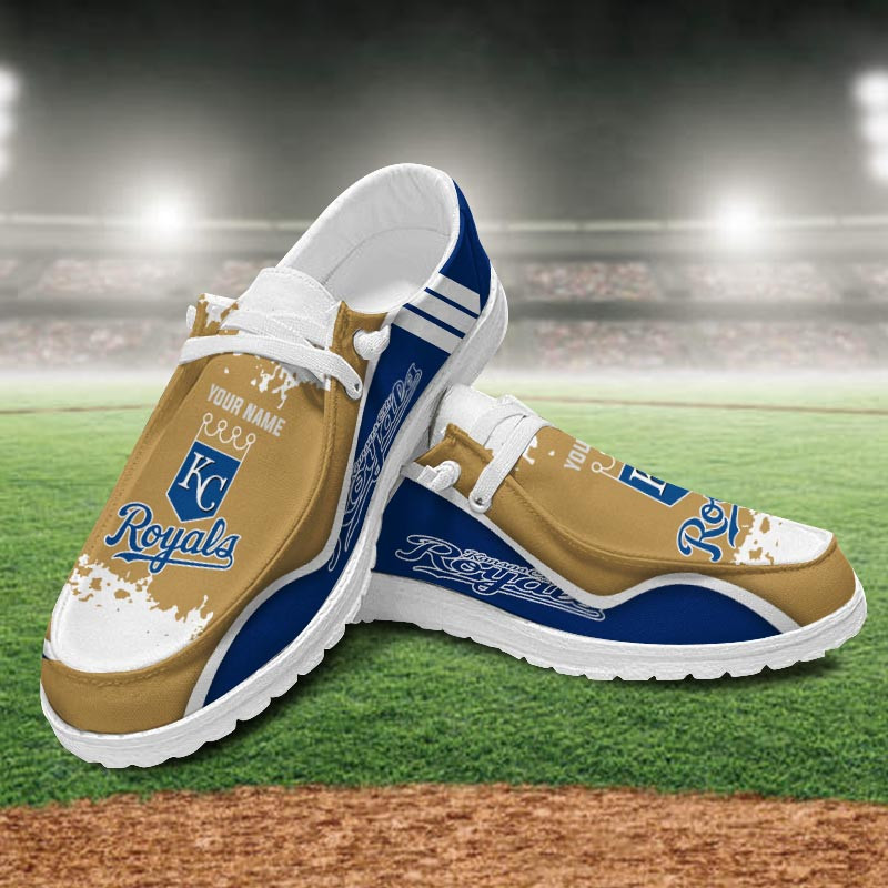 JWFancy Kansas City Royals Hey Dude Shoes Wally Men's Lace Up Loafers Comfortable For Men And Women