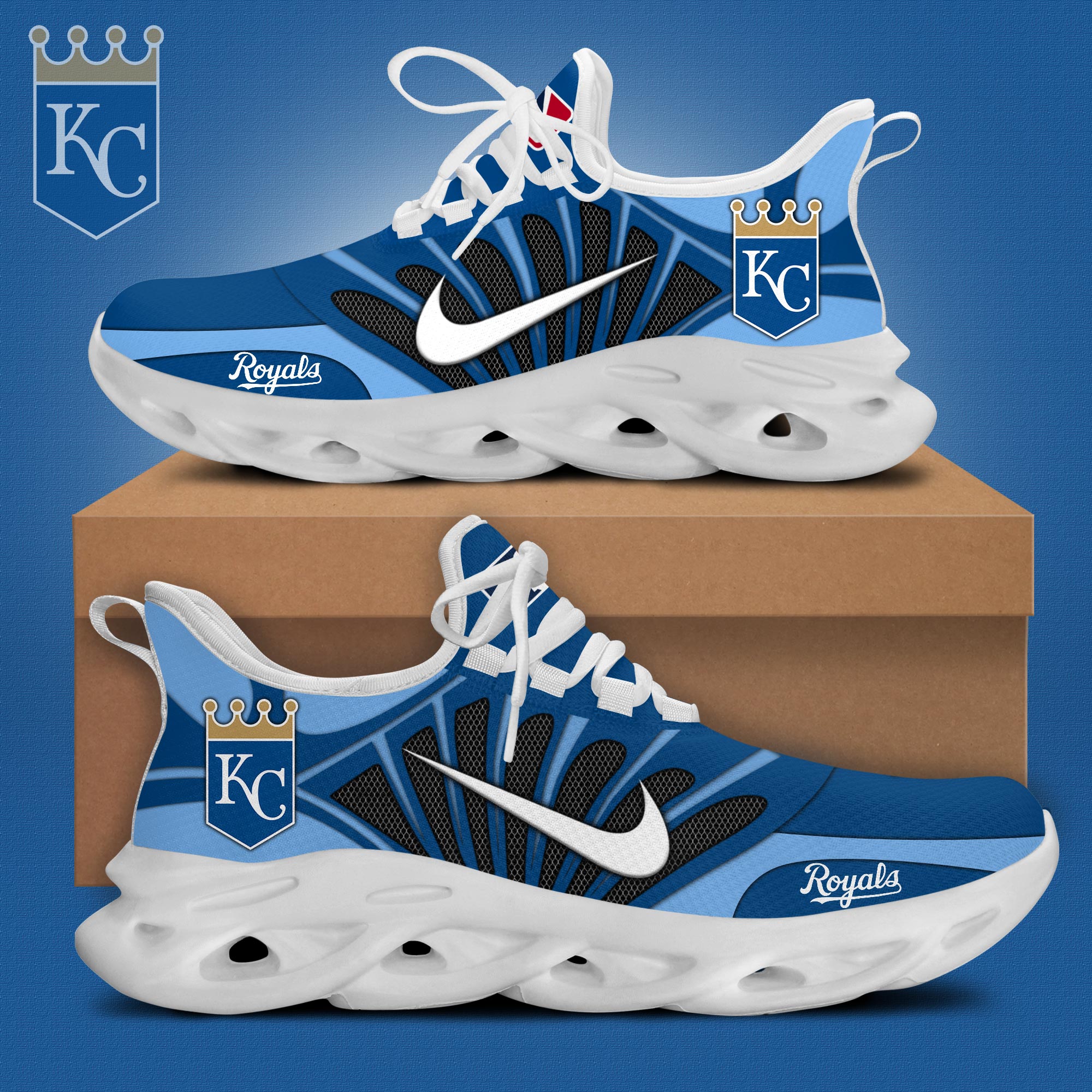 JWFancy Kansas City Royals Max Soul Shoes Sneakers For Men And Women