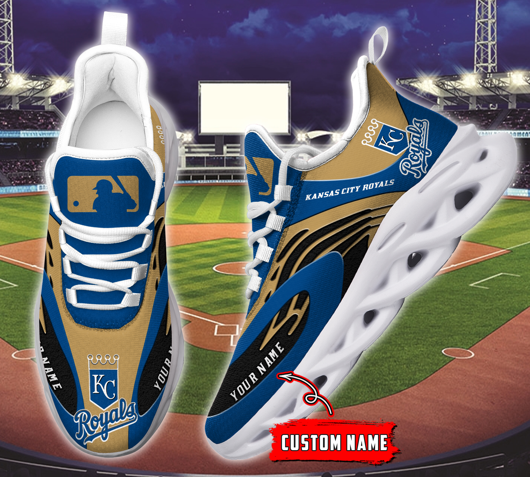 JWFancy Kansas City Royals MLB Max Soul Shoes Sneakers For Men And Women