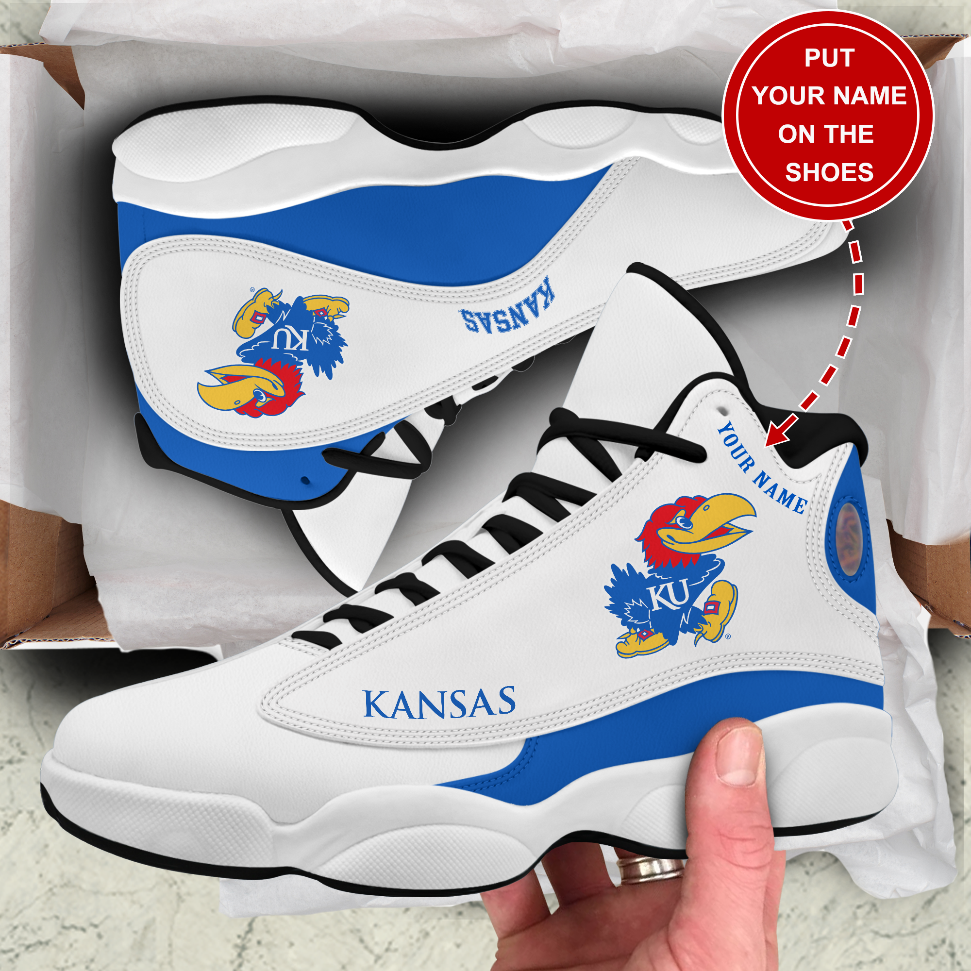 JWFancy Kansas Jayhawks AJ13 Sneakers Shoes For Men And Women