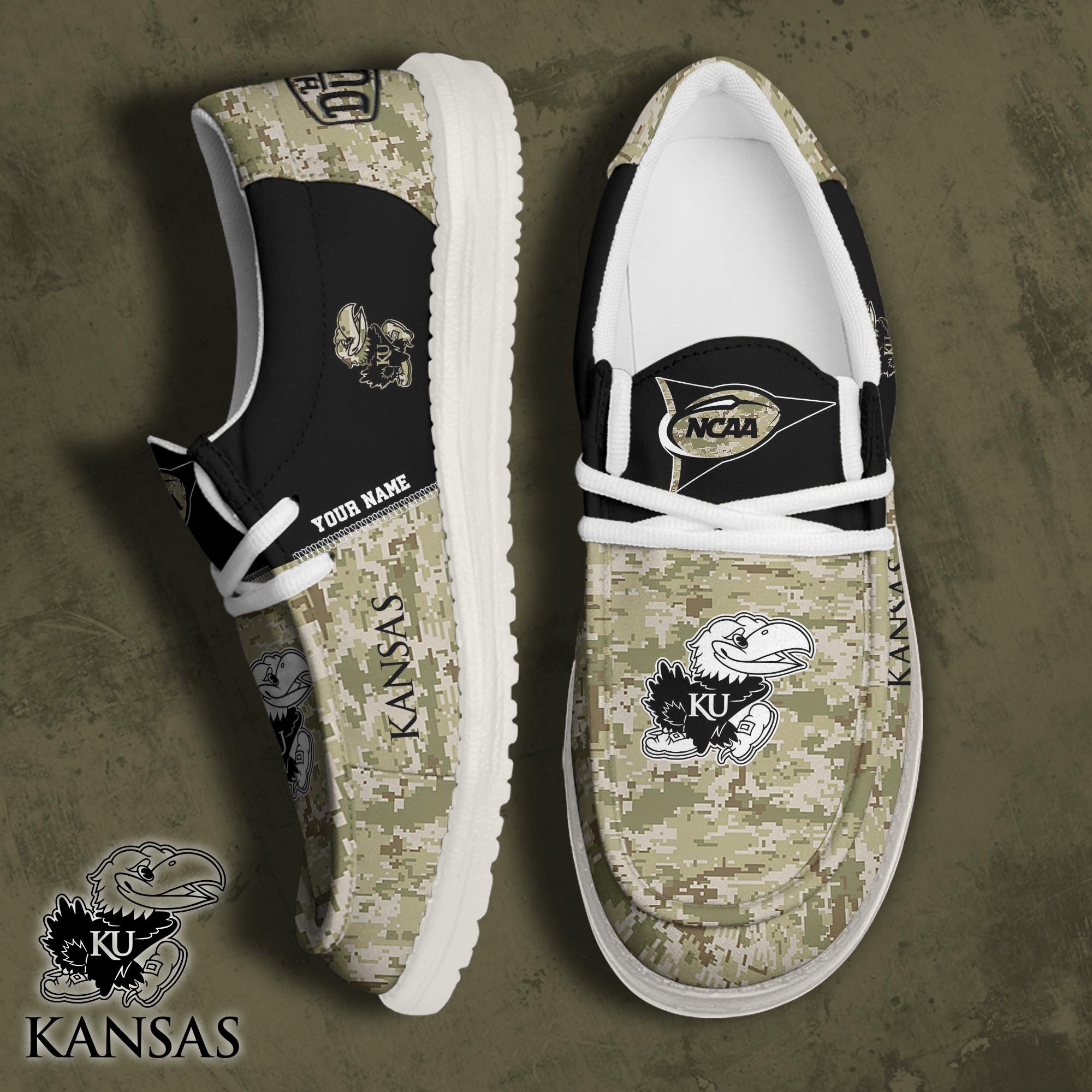 JWFancy Kansas Jayhawks Hey Dude Shoes Wally Men's Lace Up Loafers Comfortable For Men And Women