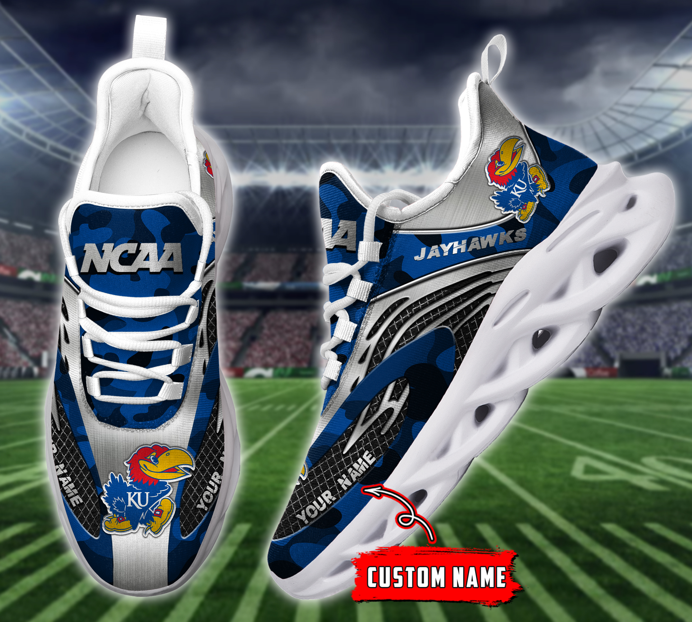 JWFancy Kansas Jayhawks NCAA Max Soul Shoes Sneakers For Men And Women
