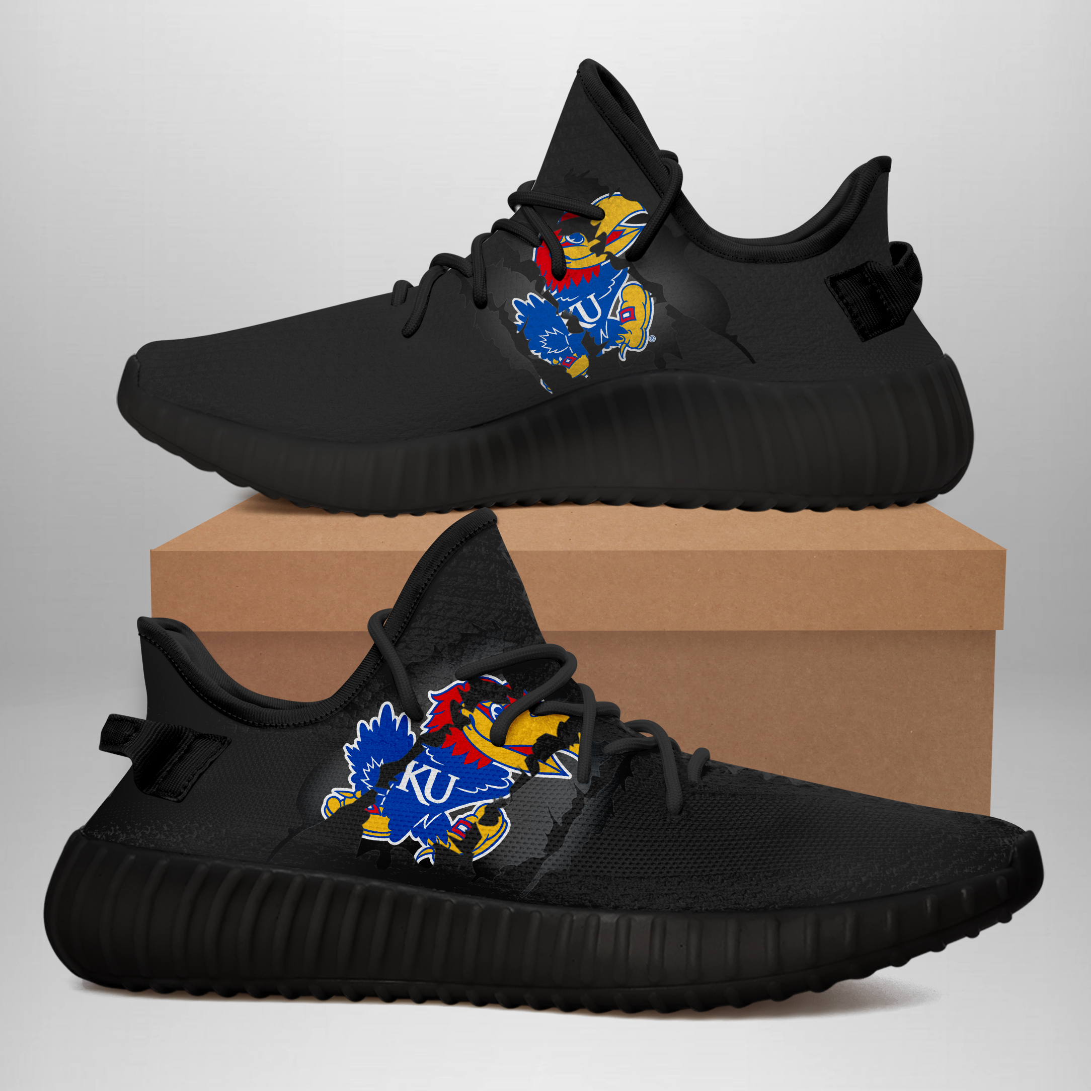 JWFancy Kansas Jayhawks Yeezy Boost Shoes For Men And Women