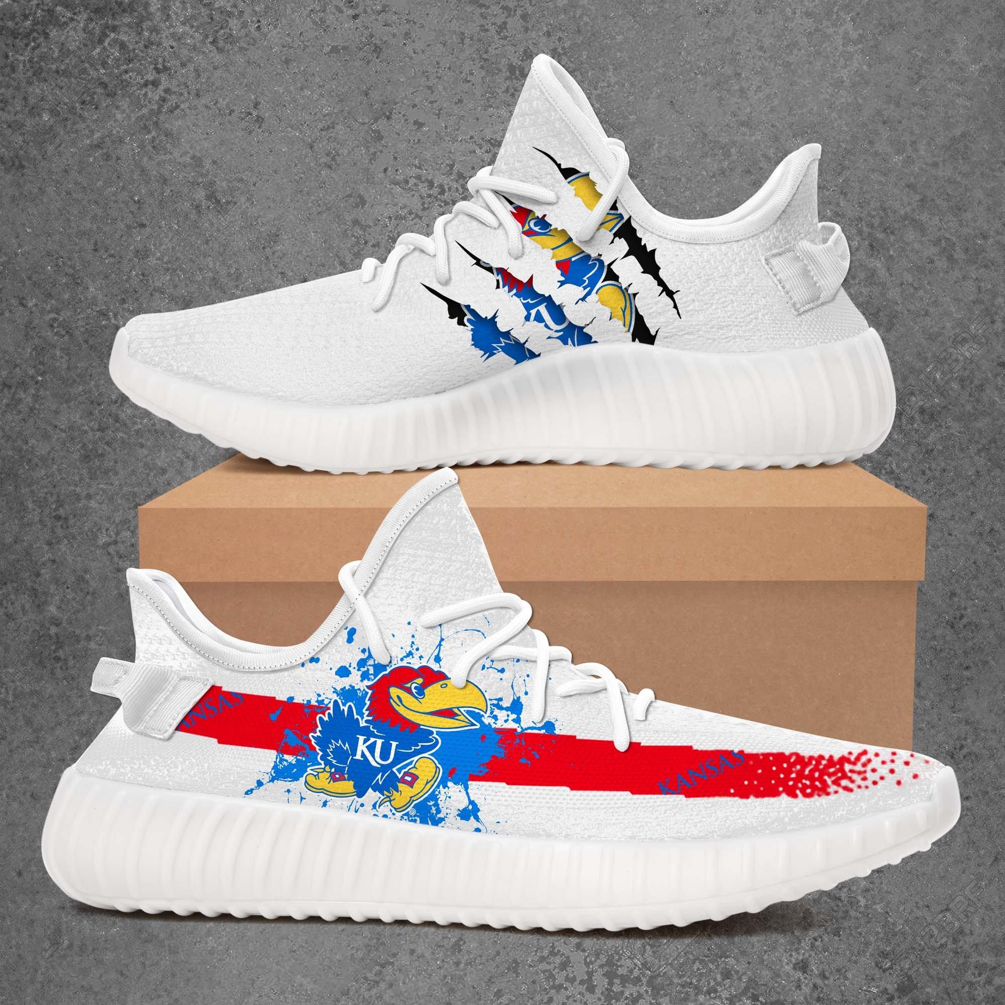 JWFancy Kansas Jayhawks Yeezy Boost Shoes For Men And Women