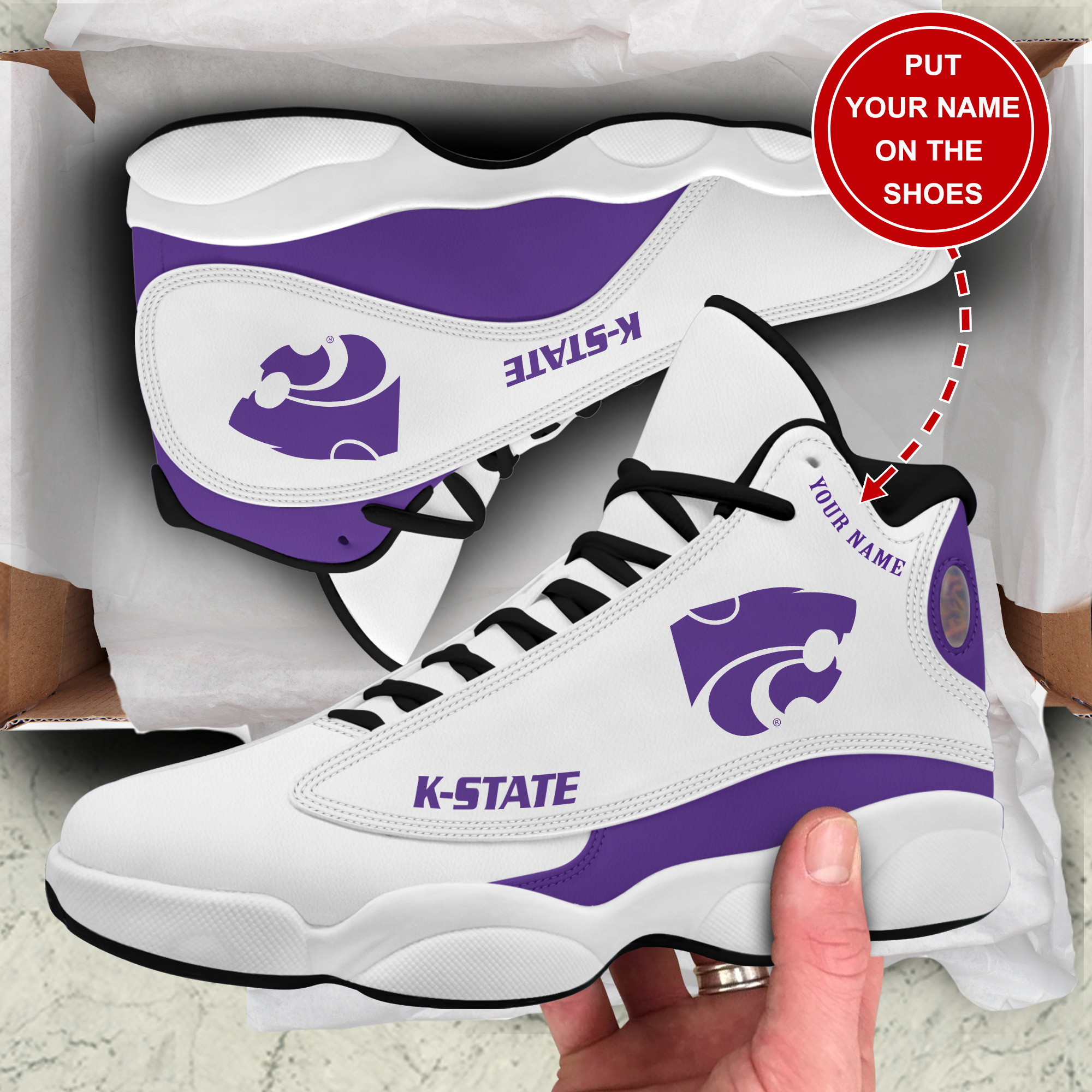 JWFancy Kansas State Wildcats AJ13 Sneakers Shoes For Men And Women