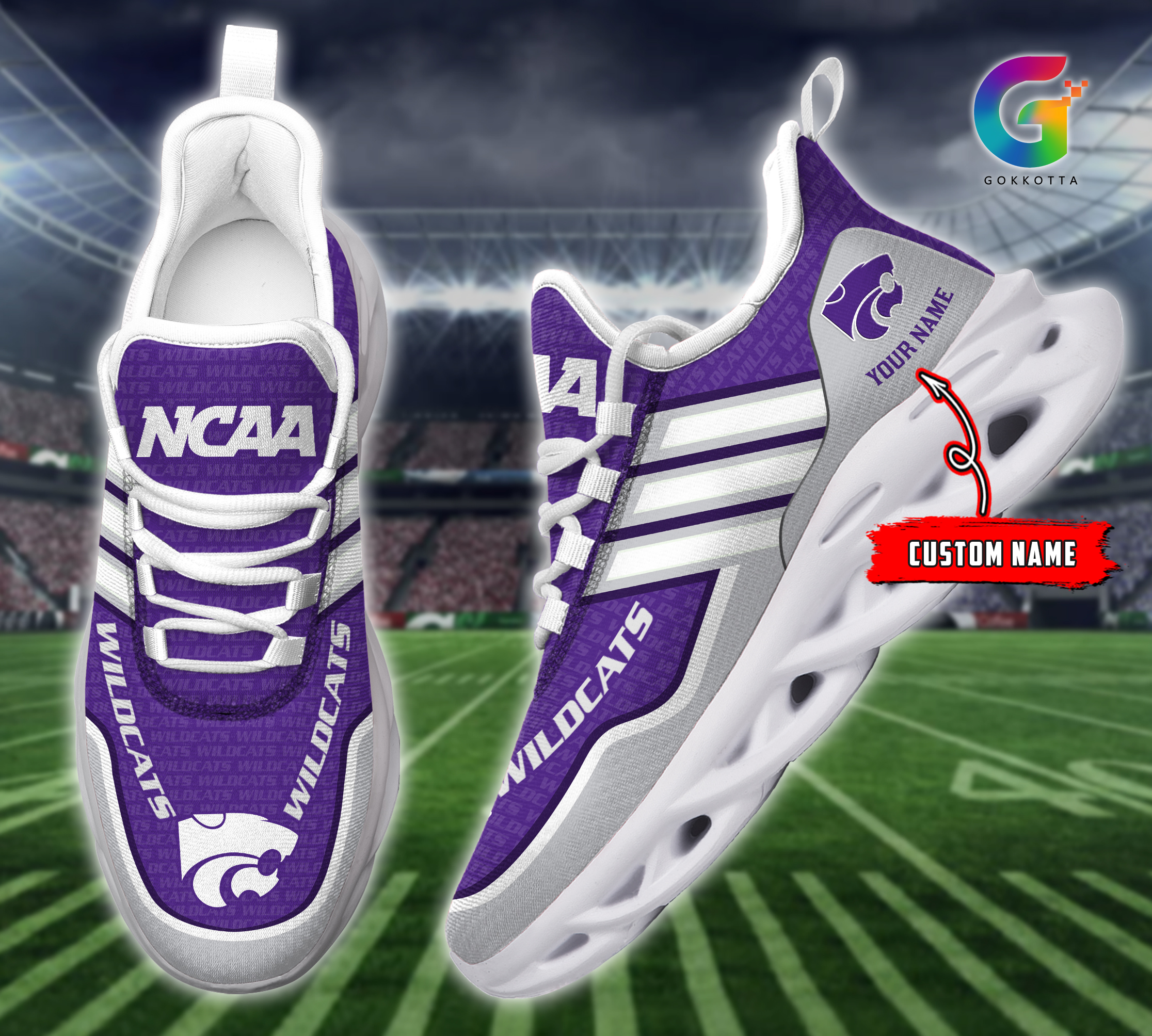 JWFancy Kansas State Wildcats NCAA Max Soul Shoes Sneakers For Men And Women