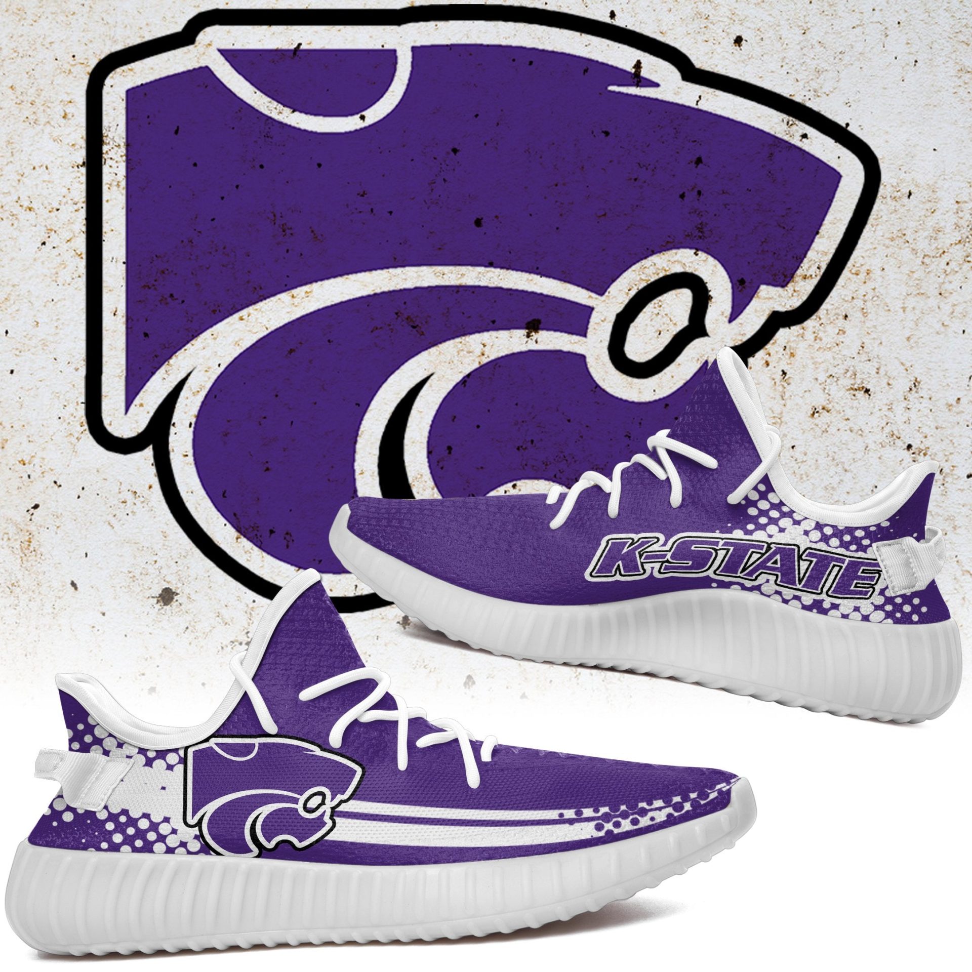 JWFancy Kansas State Wildcats Yeezy Boost Shoes For Men And Women
