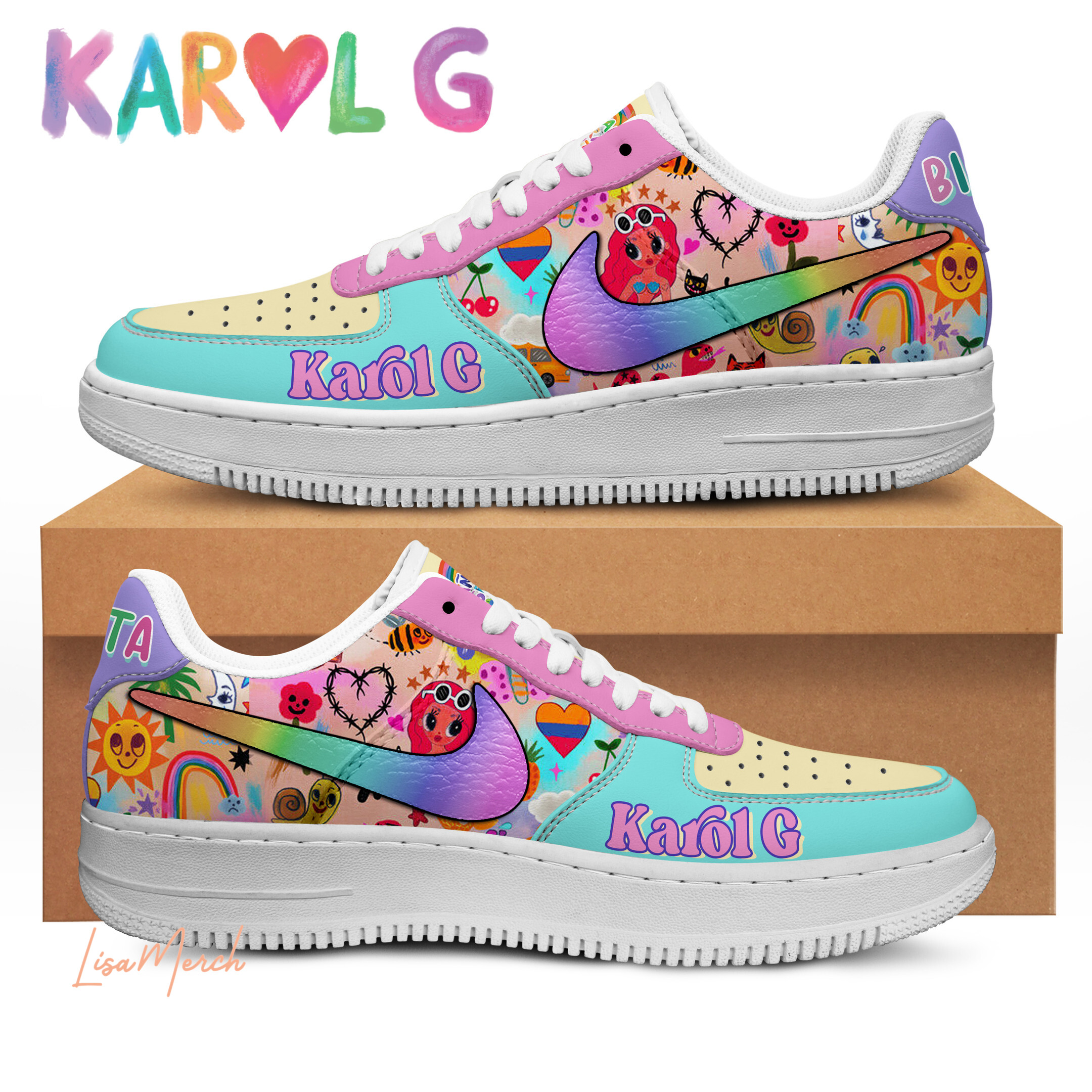 JWFancy Karol G Air Low-Top Sneakers Shoes For Men And Women