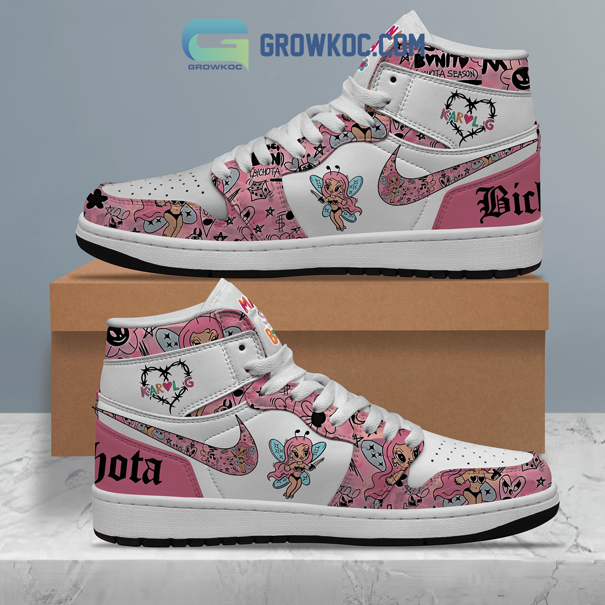 JWFancy Karol G AJ1 High Sneakers Shoes For Men And Women