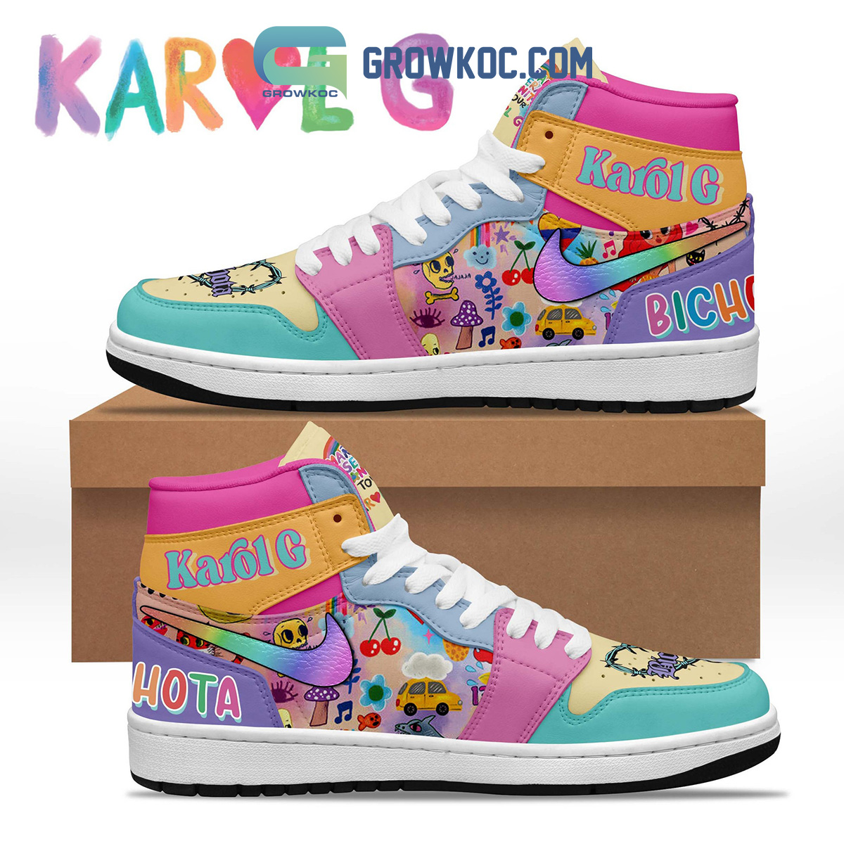 JWFancy Karol G AJ1 High Sneakers Shoes For Men And Women