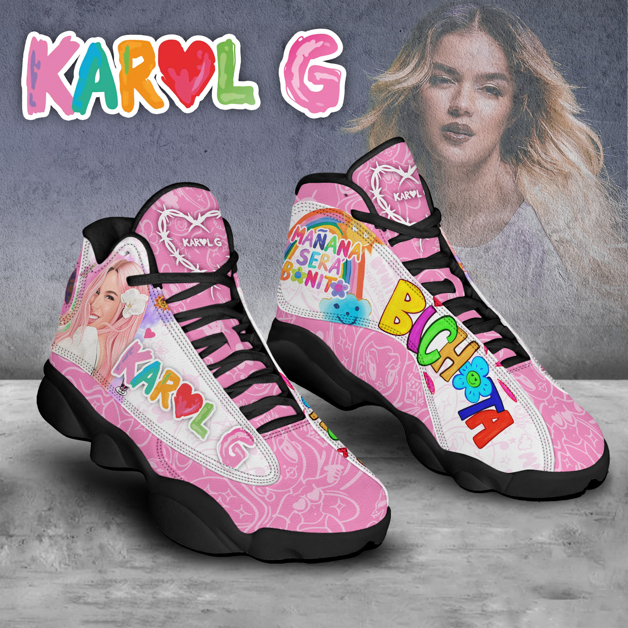 JWFancy Karol G AJ13 Sneakers Shoes For Men And Women