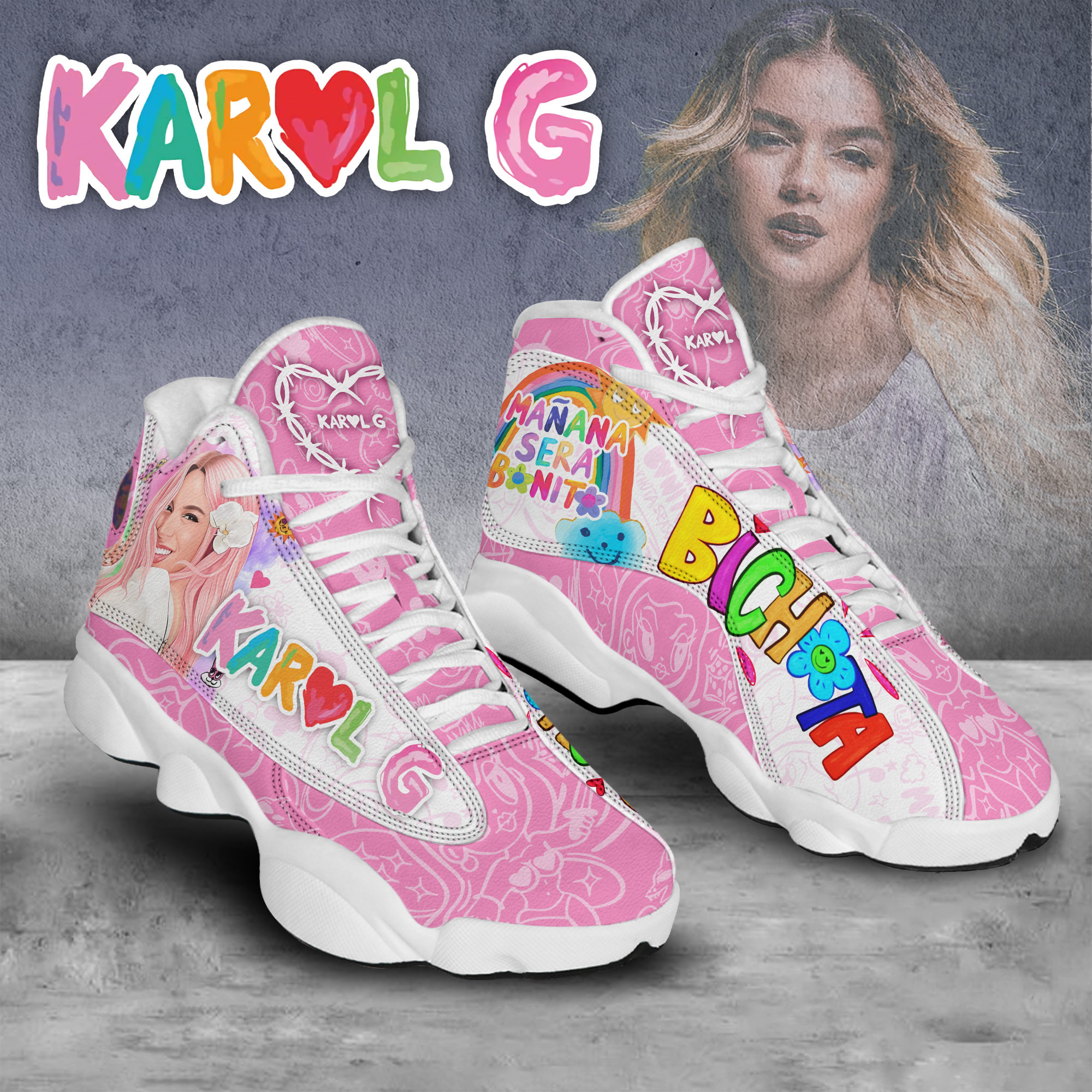 JWFancy Karol G AJ13 Sneakers Shoes For Men And Women