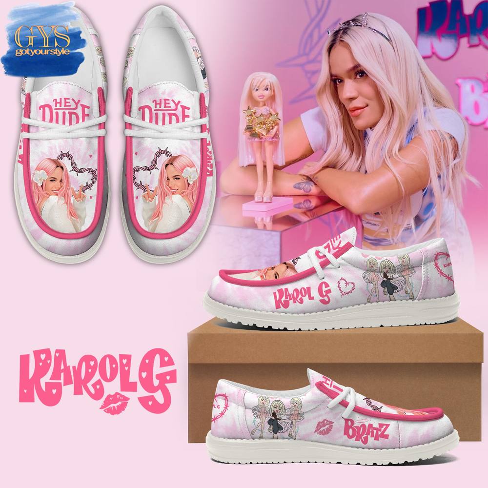 JWFancy Karol G Bratz Pink Hey Dude Shoes Wally Men's Lace Up Loafers Comfortable For Men And Women