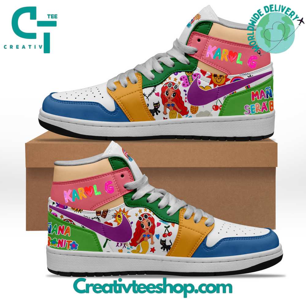 JWFancy Karol G Mermaid AJ1 High Sneakers Shoes For Men And Women
