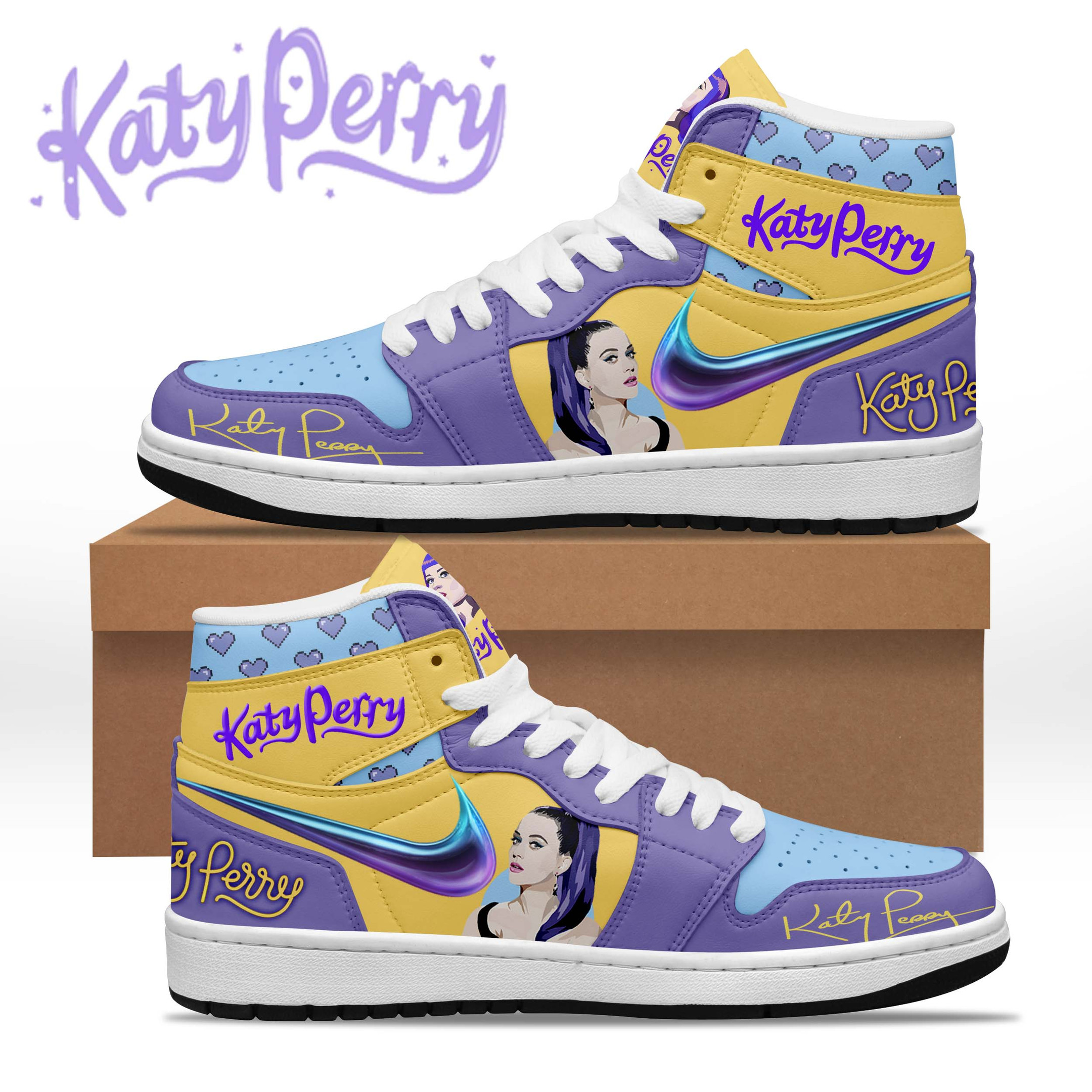 JWFancy Katy Perry AJ1 High Sneakers Shoes For Men And Women