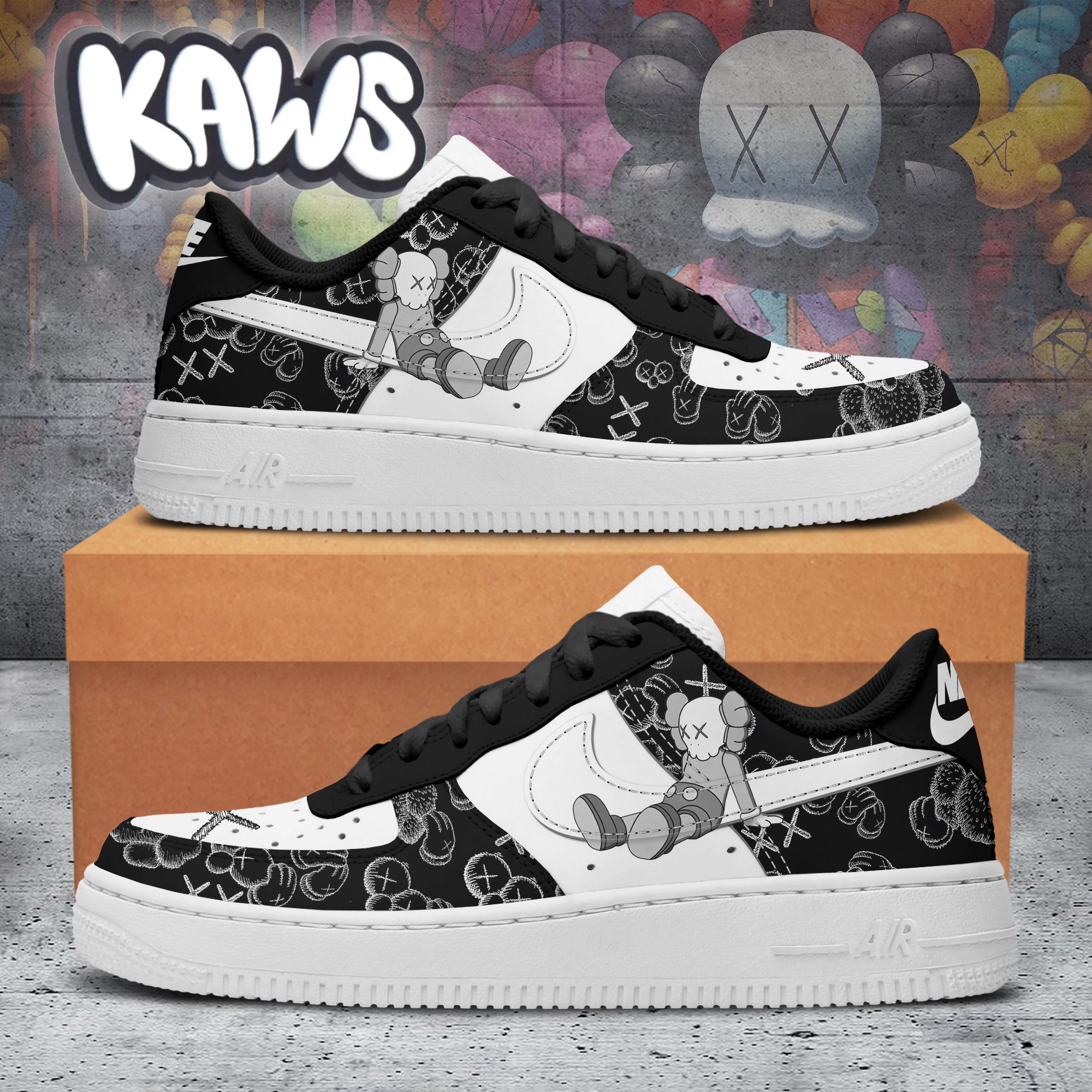 JWFancy Kaws Air Low-Top Sneakers Shoes For Men And Women