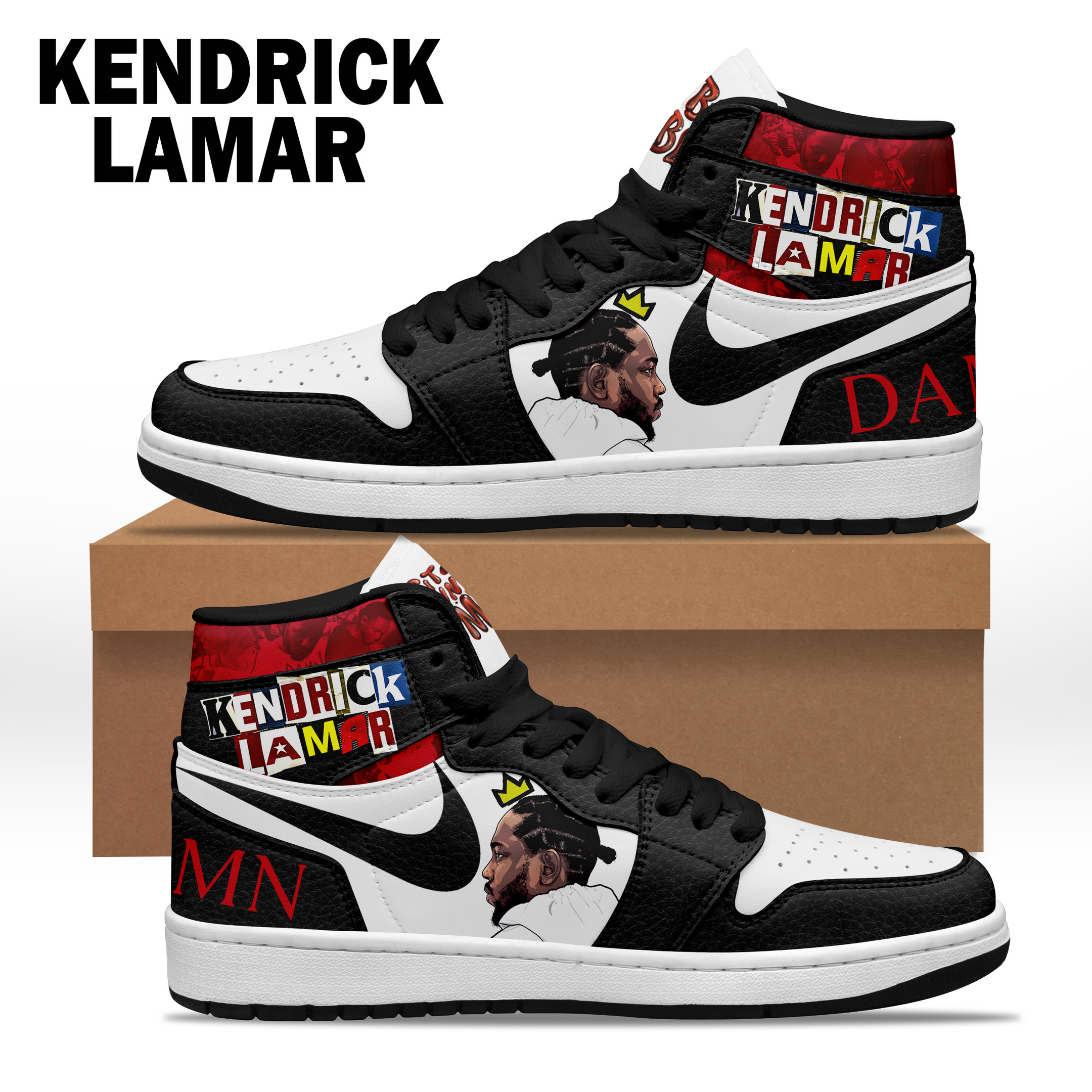 JWFancy Kendrick Lamar AJ1 High Sneakers Shoes For Men And Women
