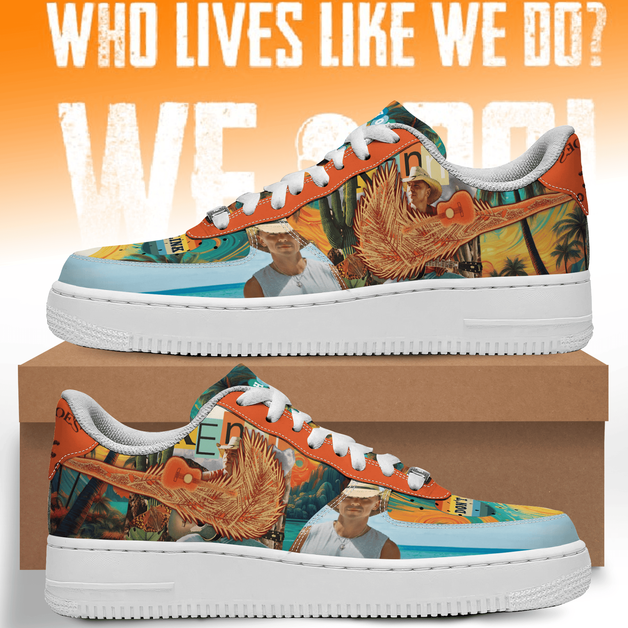 JWFancy Kenny Chesney Air Low-Top Sneakers Shoes For Men And Women