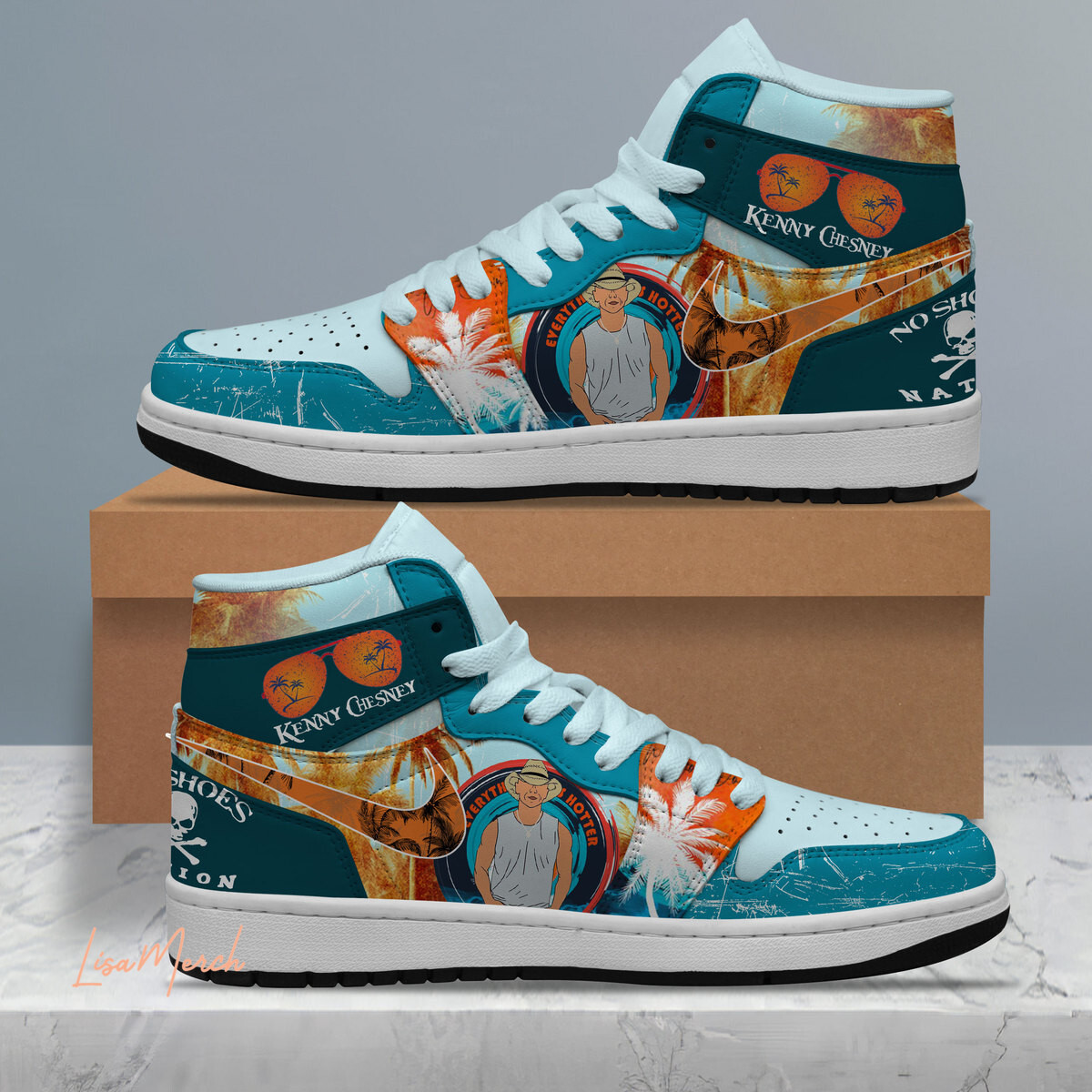 JWFancy Kenny Chesney AJ1 High Sneakers Shoes For Men And Women