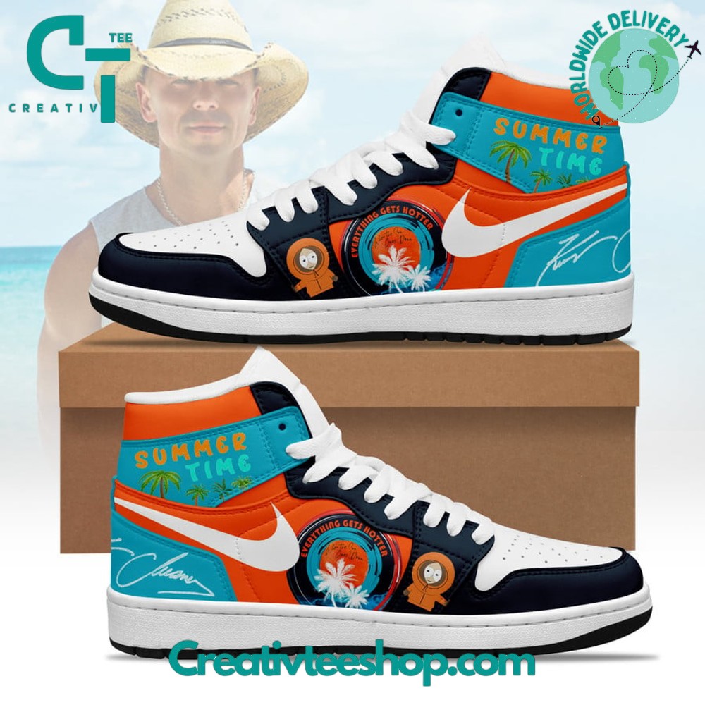 JWFancy Kenny Chesney Summer Time AJ1 High Sneakers Shoes For Men And Women