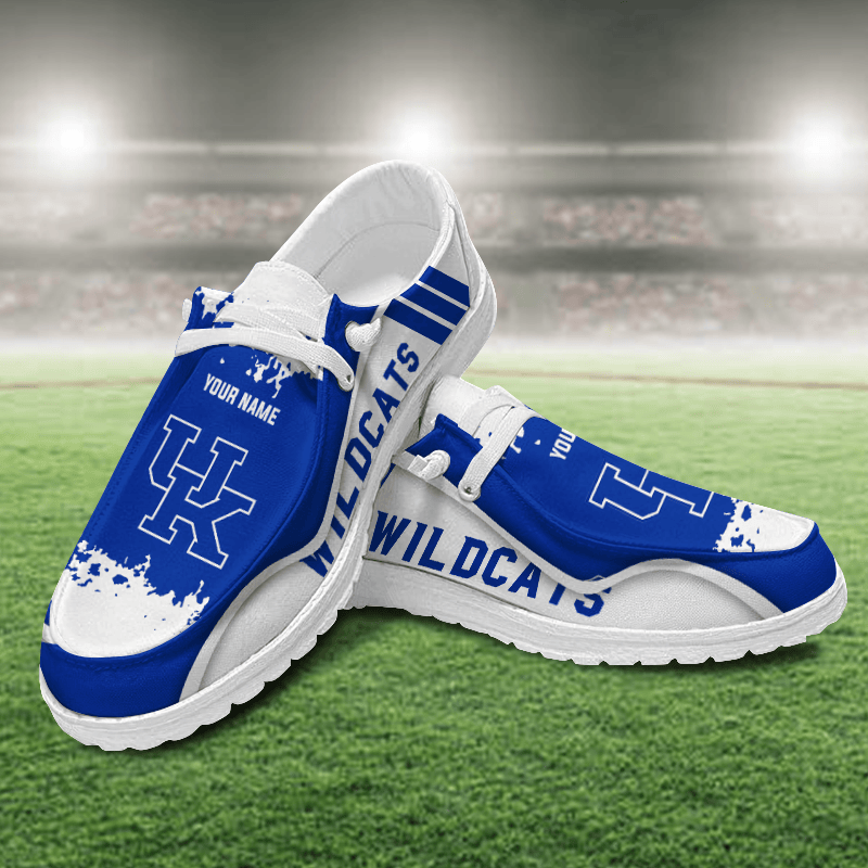 JWFancy Kentucky Wildcats Hey Dude Shoes Wally Men's Lace Up Loafers Comfortable For Men And Women