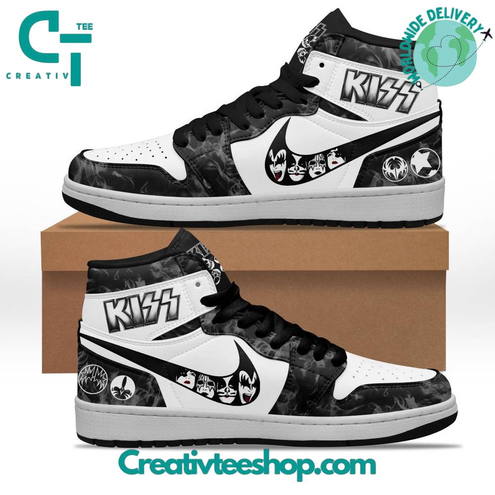 JWFancy Kiss Band AJ1 High Sneakers Shoes For Men And Women