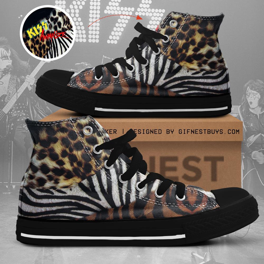 JWFancy Kiss Band High Top Canvas Sneakers Shoes For Men And Women