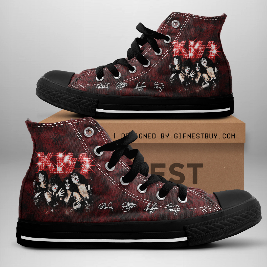 JWFancy Kiss High Top Canvas Sneakers Shoes For Men And Women