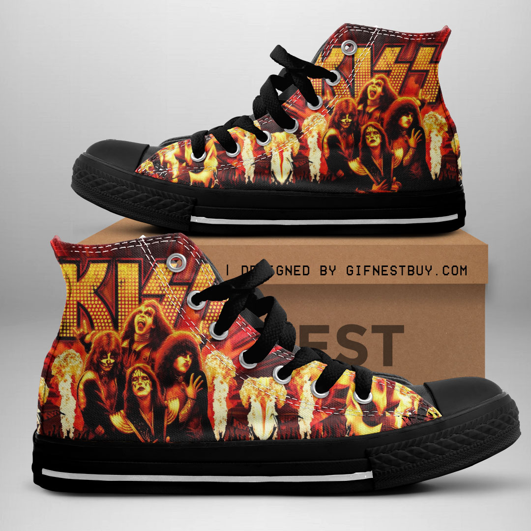 JWFancy Kiss High Top Canvas Sneakers Shoes For Men And Women