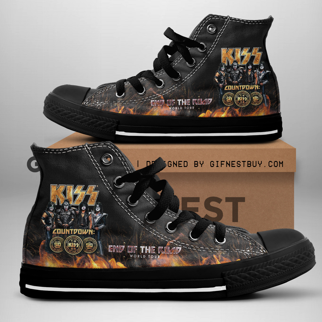 JWFancy Kiss High Top Canvas Sneakers Shoes For Men And Women
