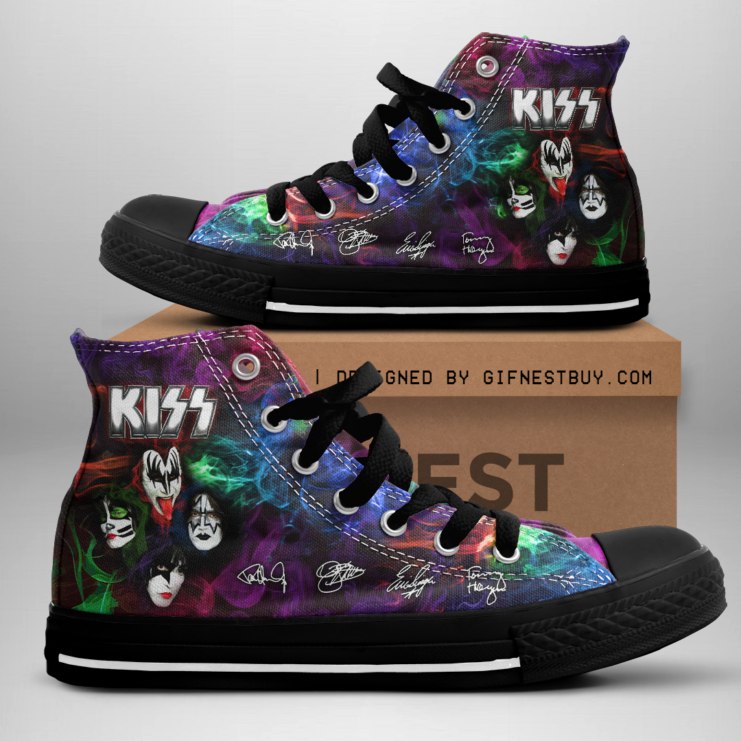 JWFancy Kiss High Top Canvas Sneakers Shoes For Men And Women