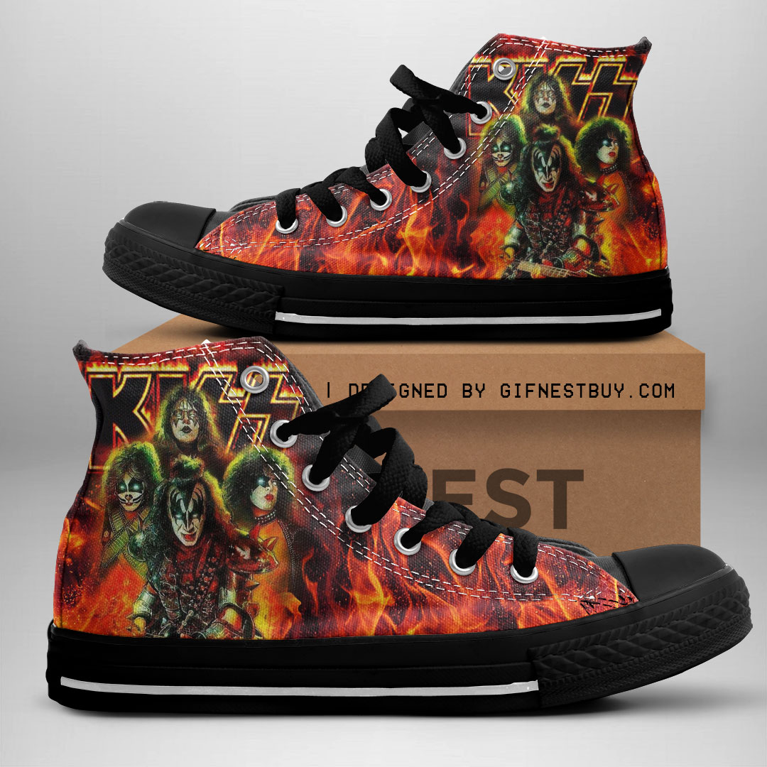 JWFancy Kiss High Top Canvas Sneakers Shoes For Men And Women