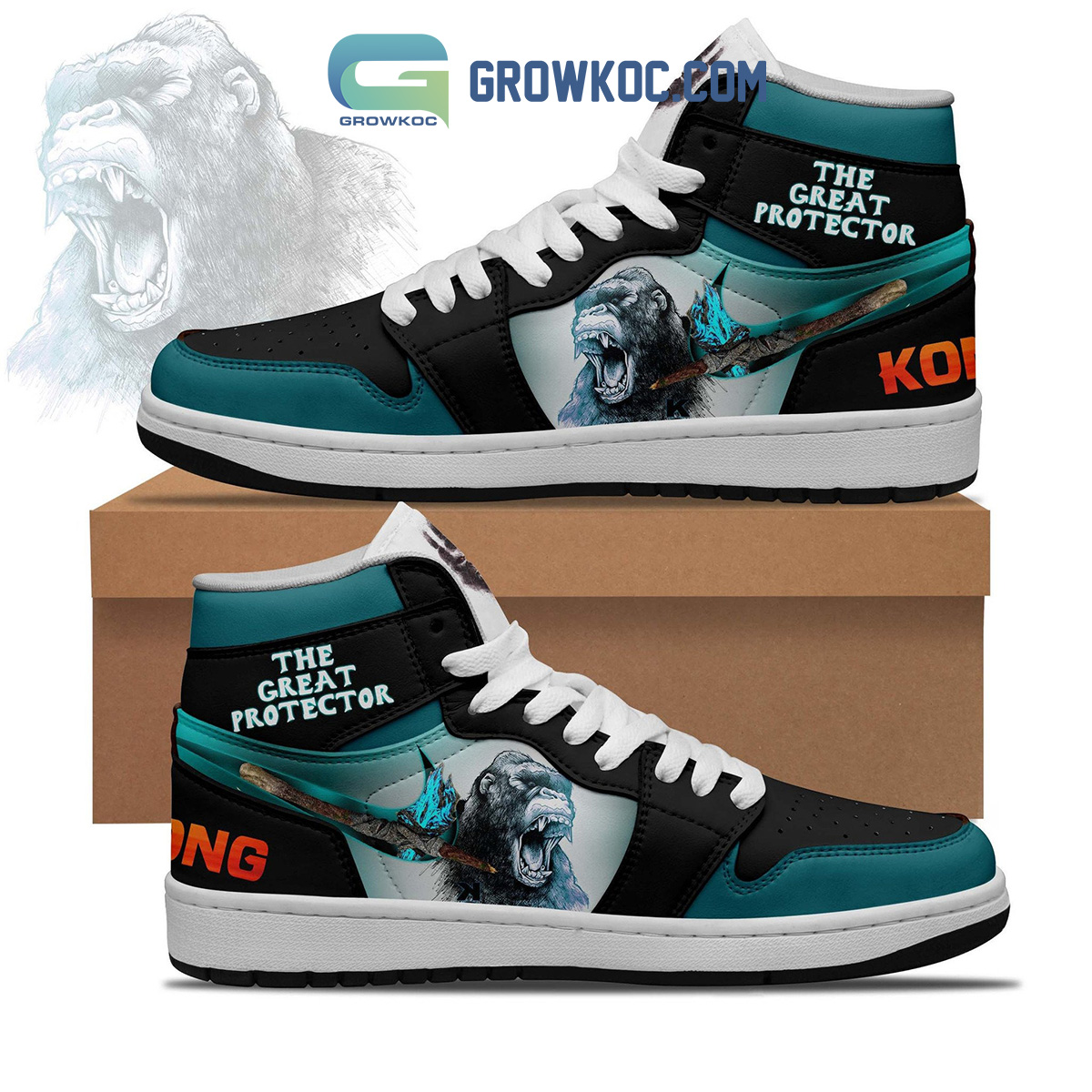 JWFancy Kong The Great Protector AJ1 High Sneakers Shoes For Men And Women